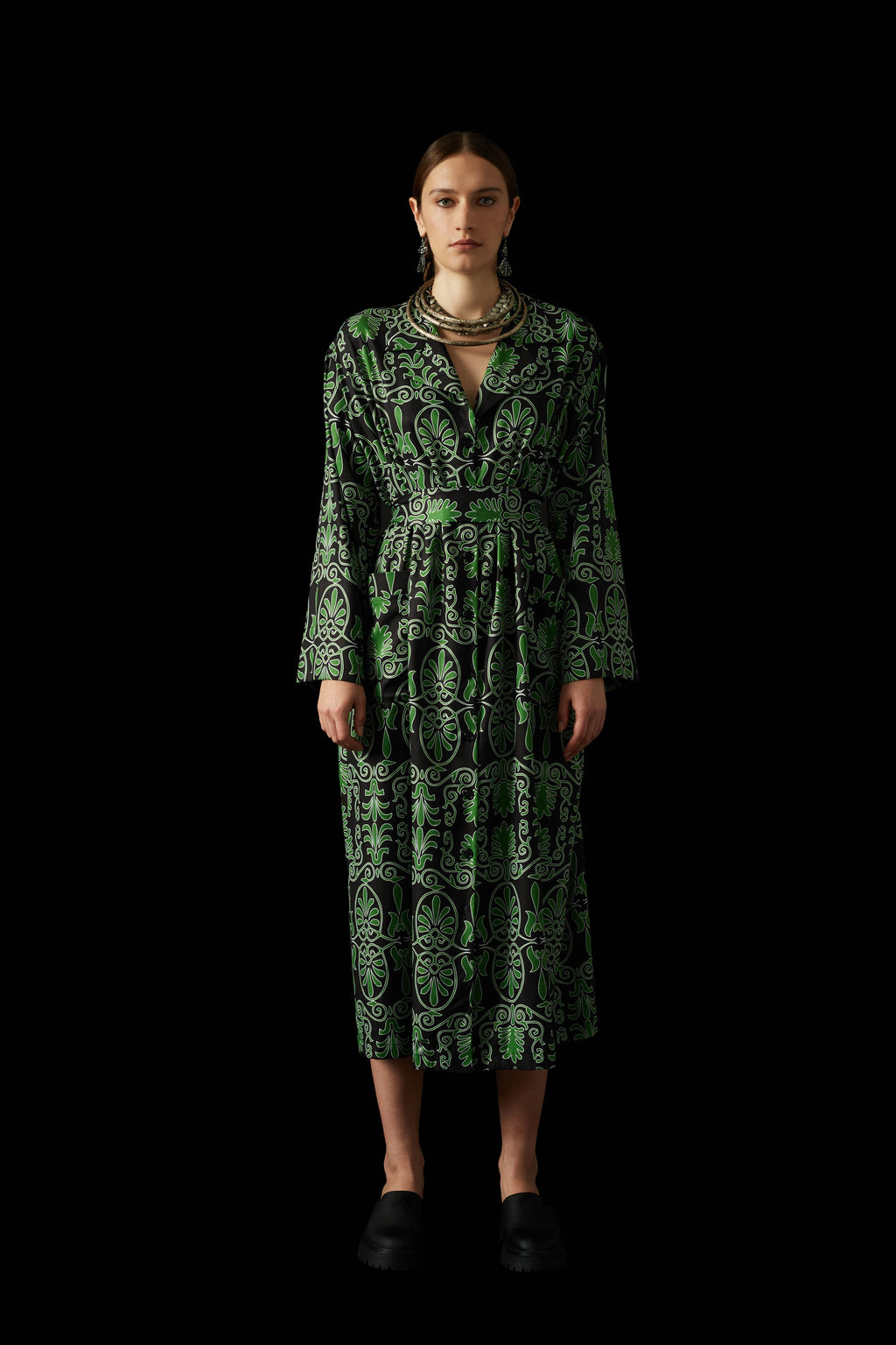 AETOMA SHIRT DRESS (Akrokeramon Black+Green)
