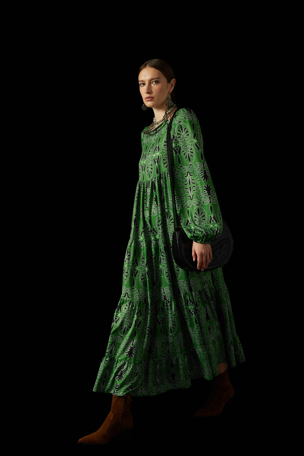 AVAX MAXI DRESS (Akrokeramon Green+Black)
