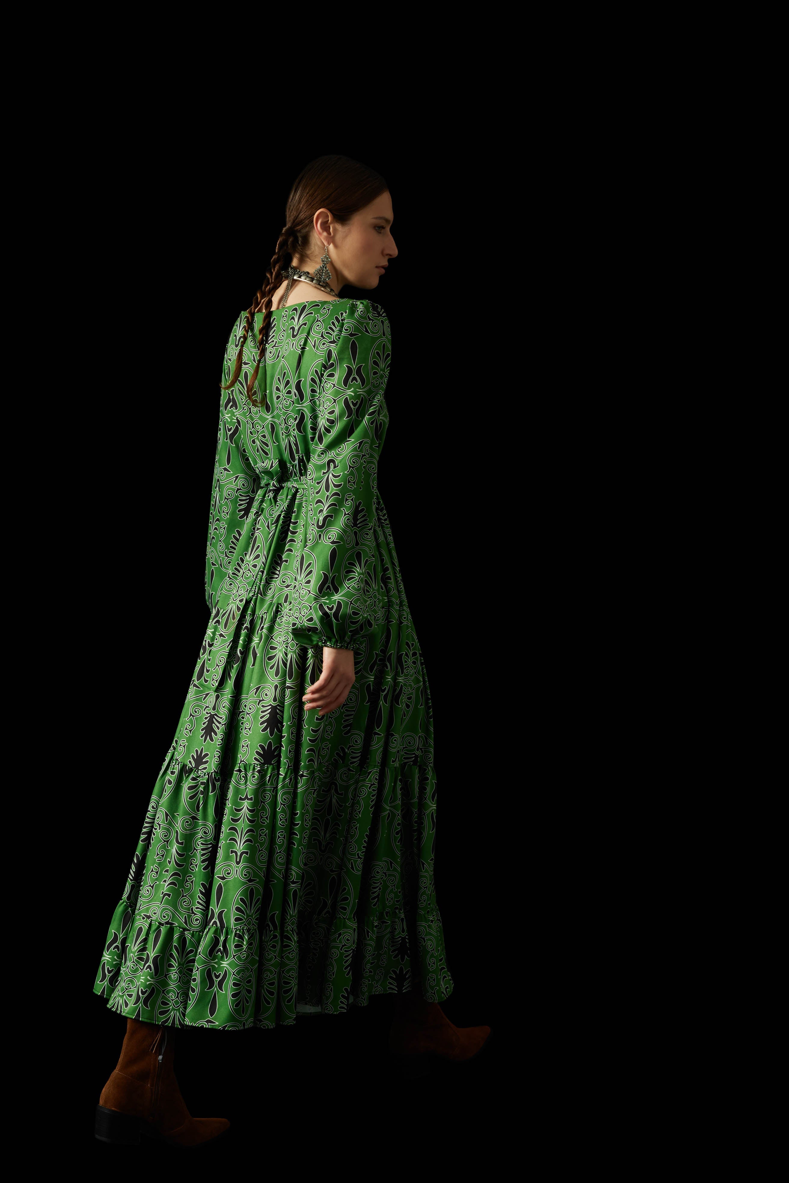AVAX MAXI DRESS (Akrokeramon Green+Black)