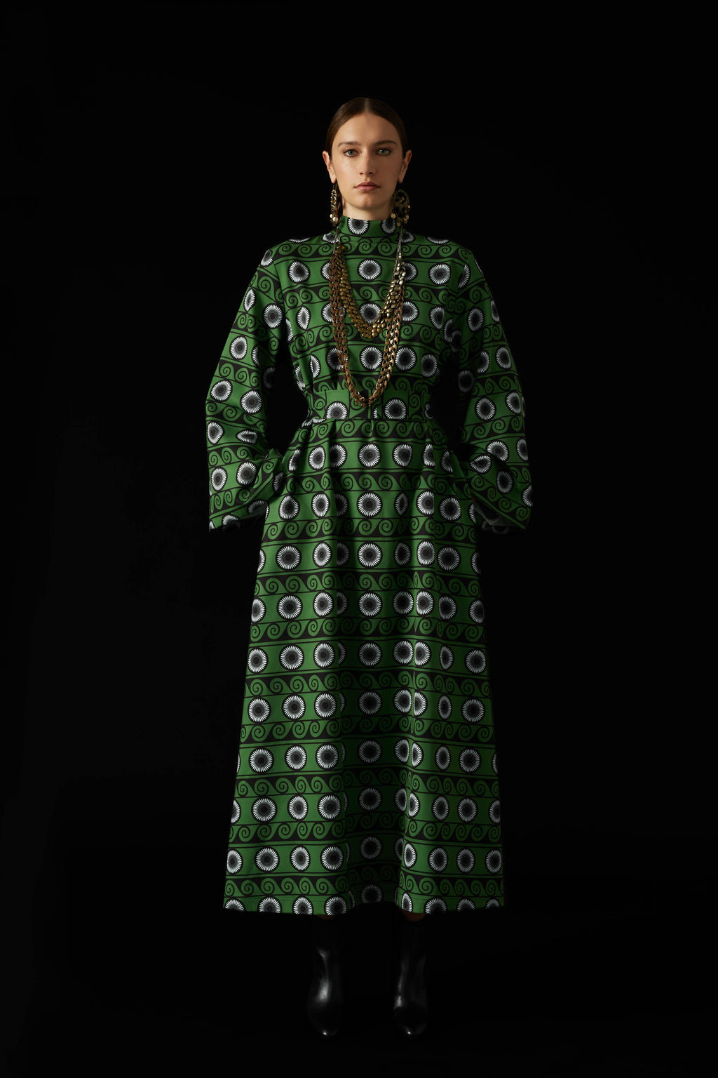 METOPI MAXI DRESS (Waves+Circles)