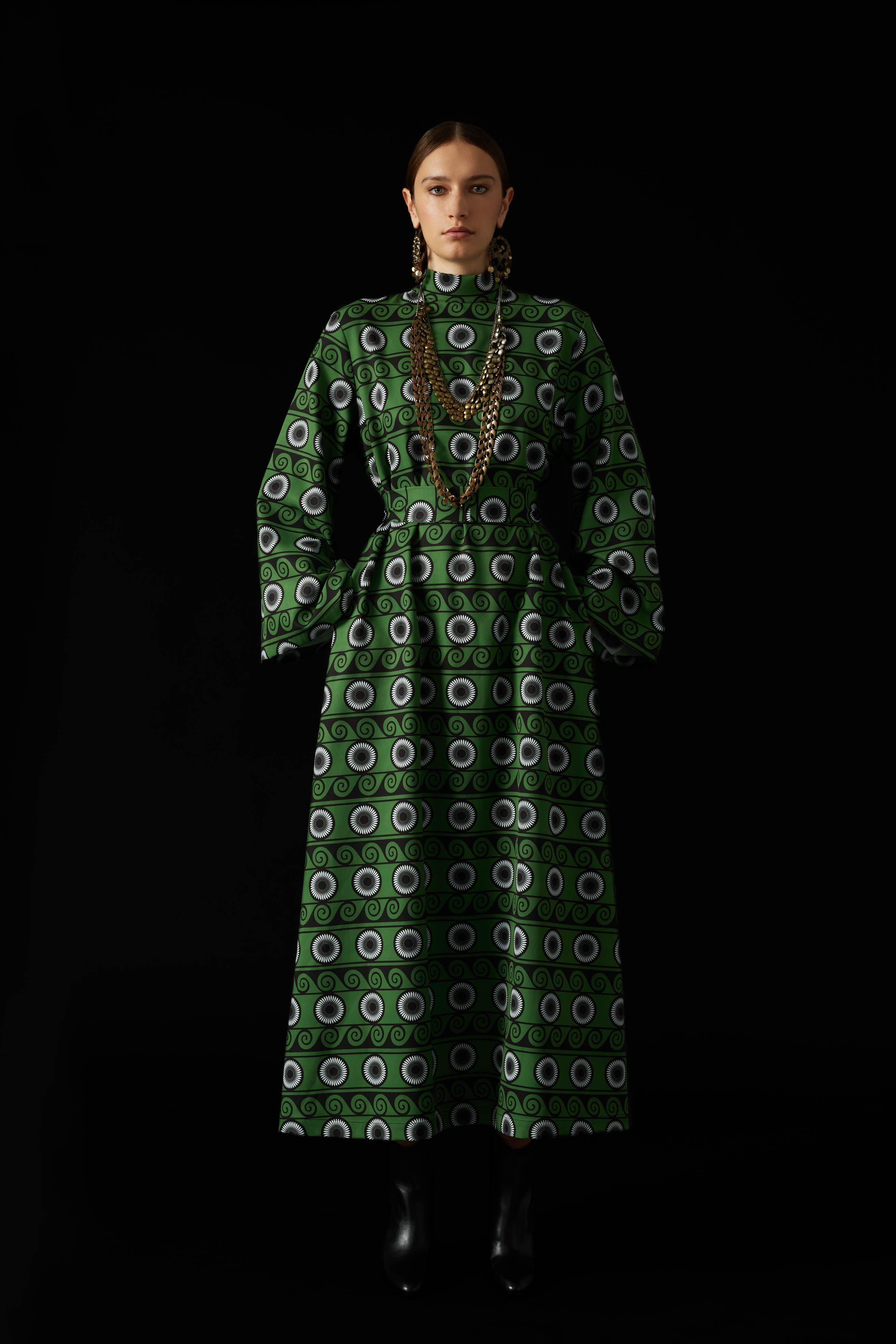 METOPI MAXI DRESS (Waves+Circles)