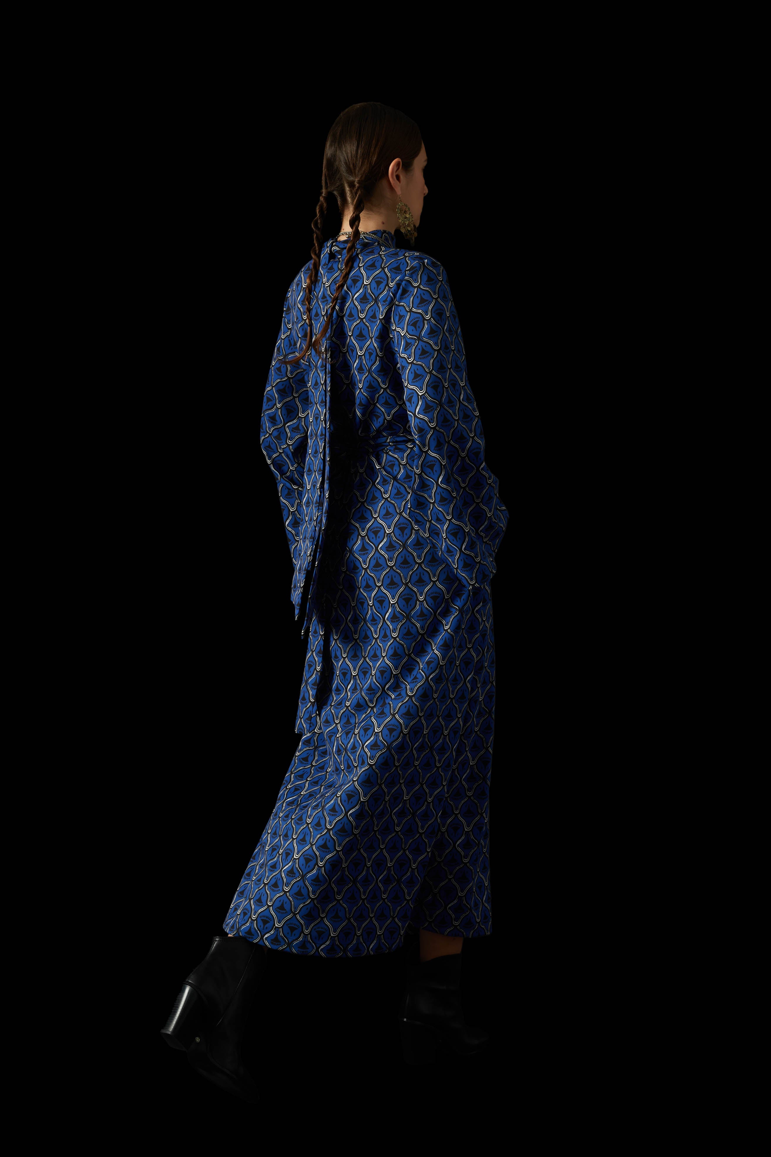 METOPI MAXI DRESS (Blue Net)