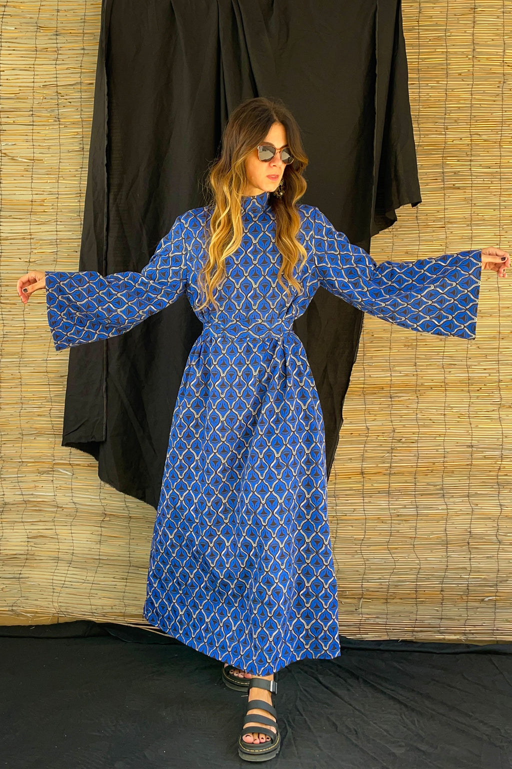 METOPI MAXI DRESS (Blue Net)