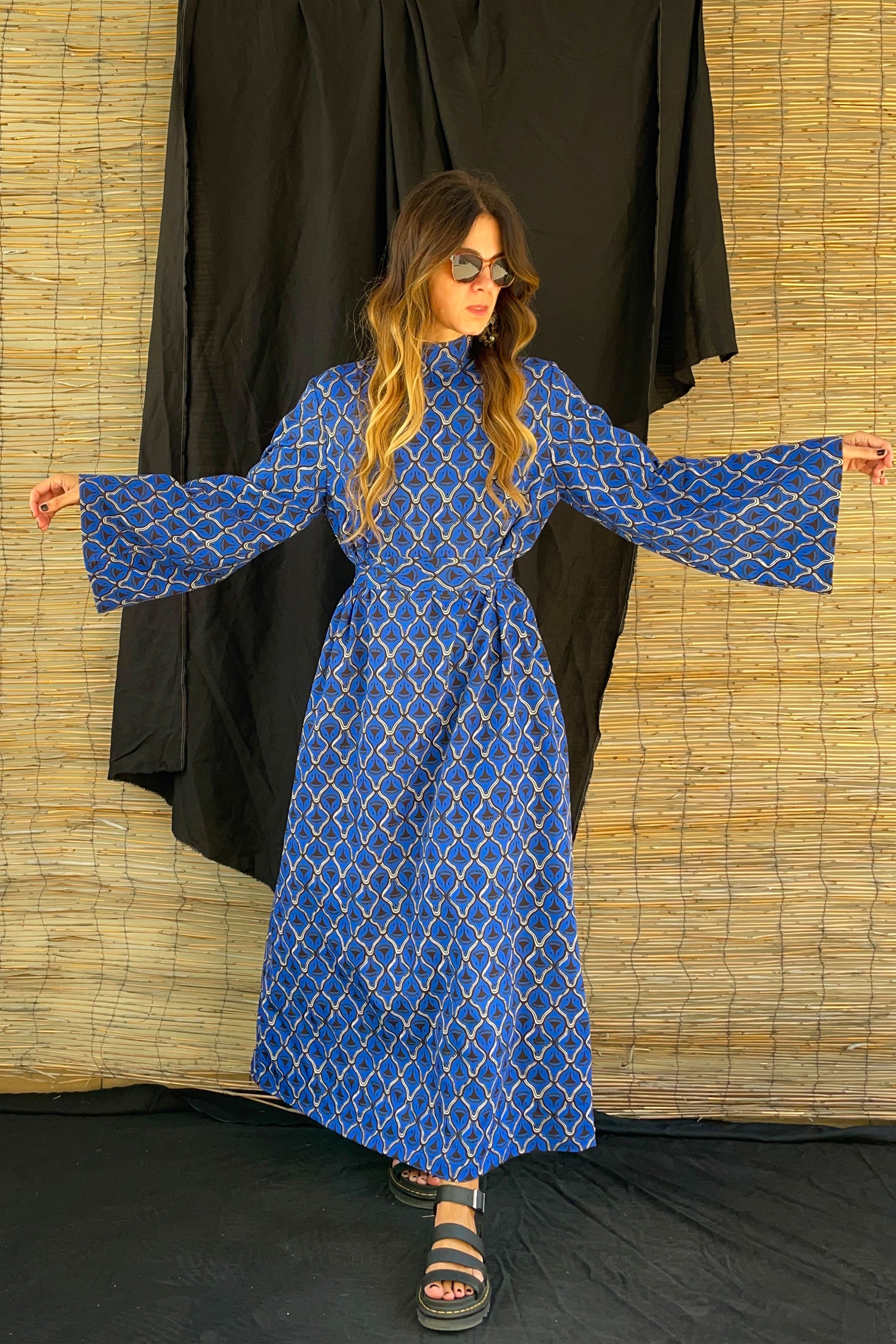 METOPI MAXI DRESS (Blue Net)