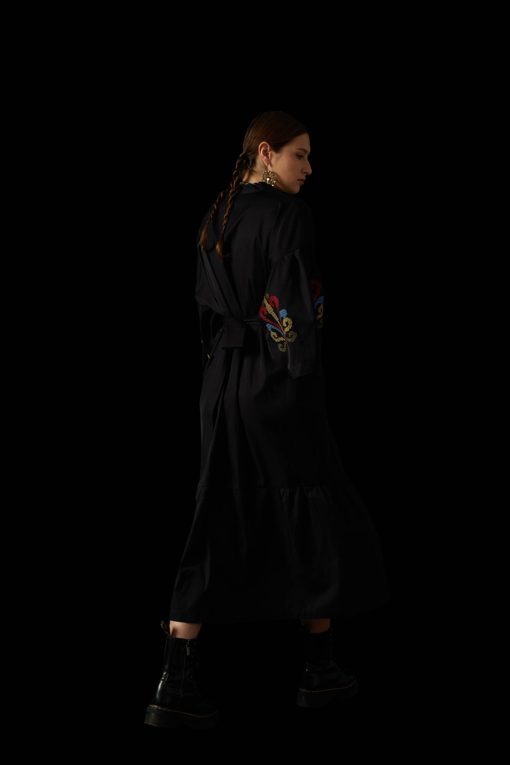 ZOFOROS MAXI DRESS (Black Embroidered)