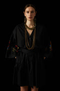 ZOFOROS MINI DRESS (Black Embroidered)
