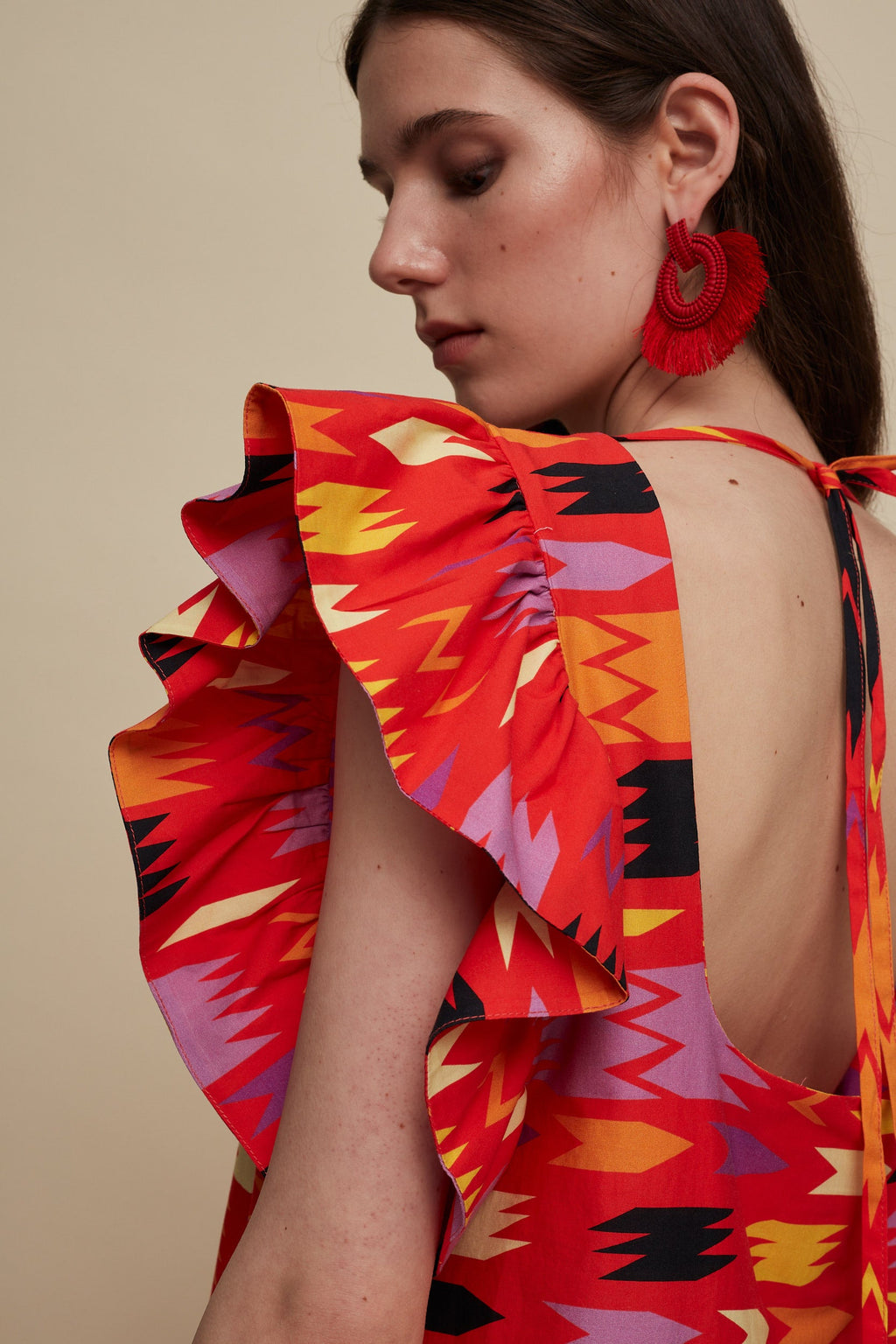 MYLOPOTAMOS MAXI DRESS (PATANIA RED PRINT)