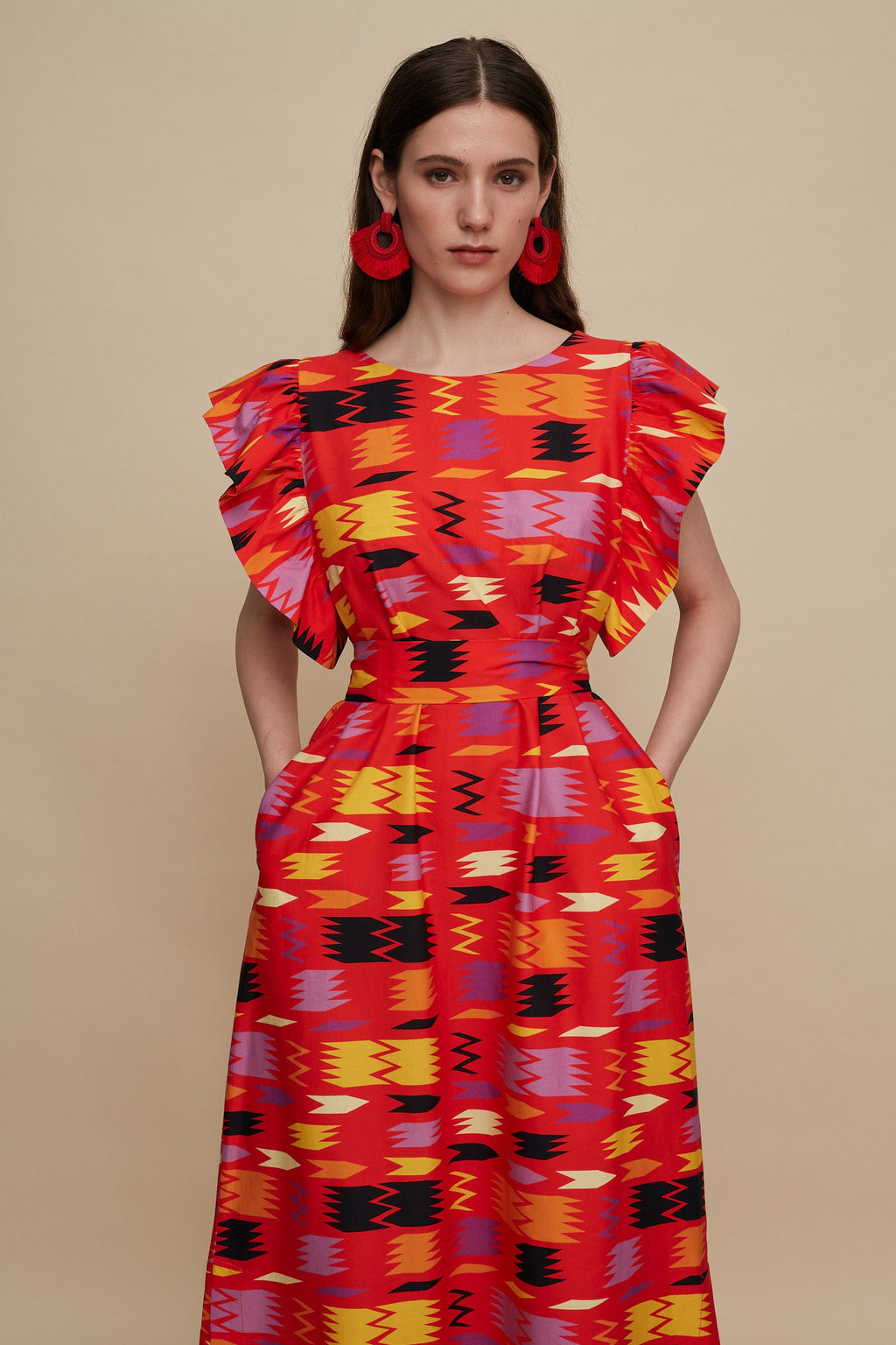 MYLOPOTAMOS MAXI DRESS (PATANIA RED PRINT)