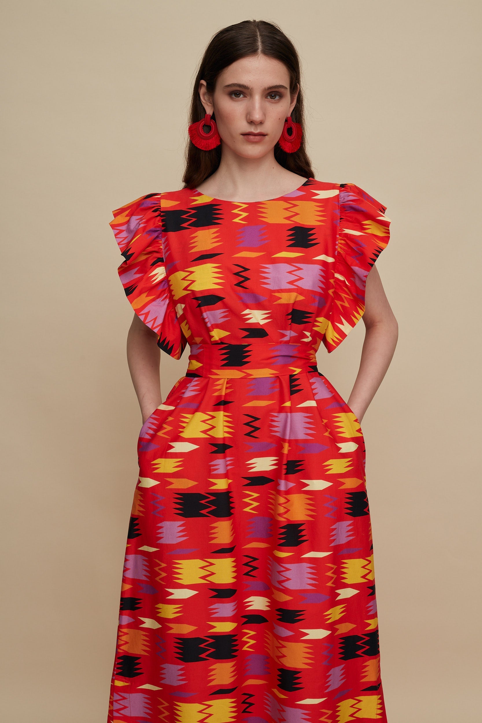 MYLOPOTAMOS MAXI DRESS (PATANIA RED PRINT)