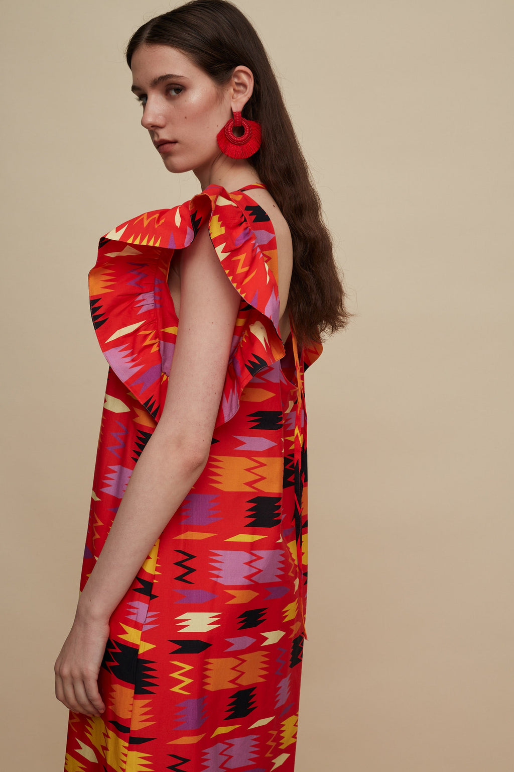 MYLOPOTAMOS MAXI DRESS (PATANIA RED PRINT)