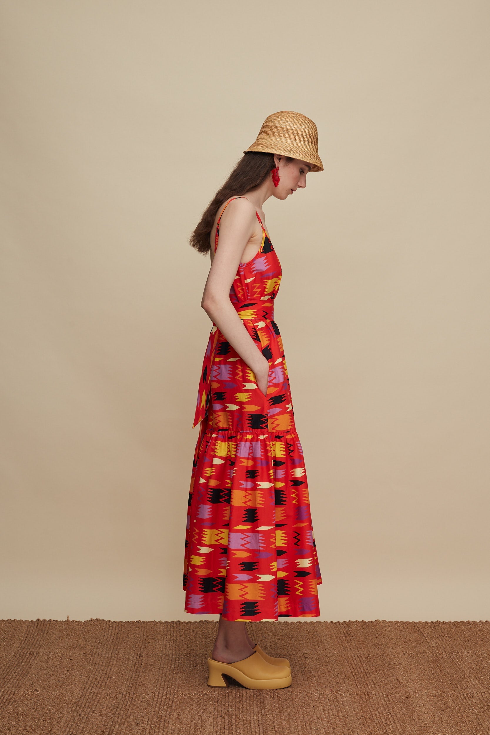 LASITHI MAXI DRESS (PATANIA RED PRINT)