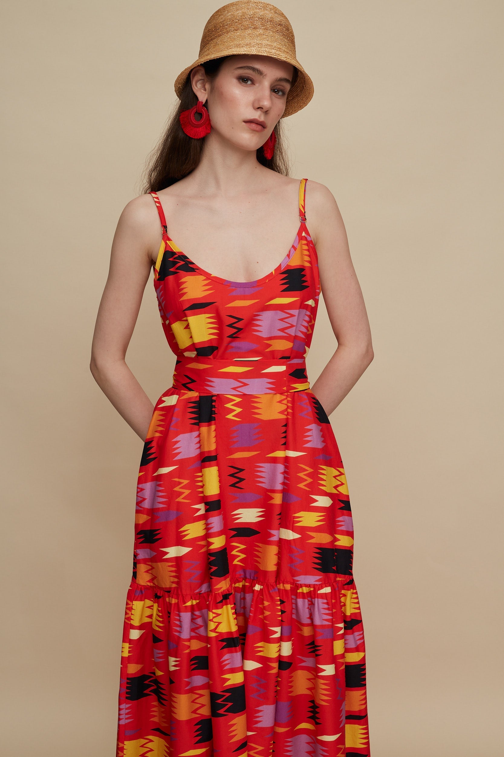 LASITHI MAXI DRESS (PATANIA RED PRINT)
