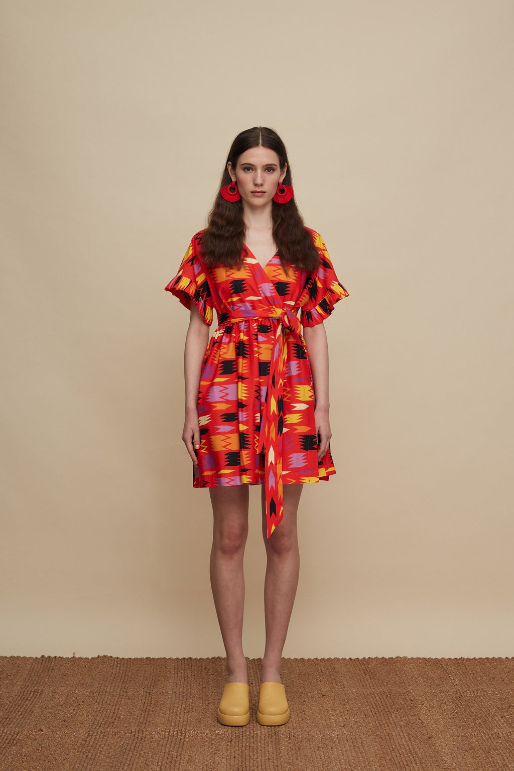 DIKTI MINI DRESS (PATANIA RED PRINT)