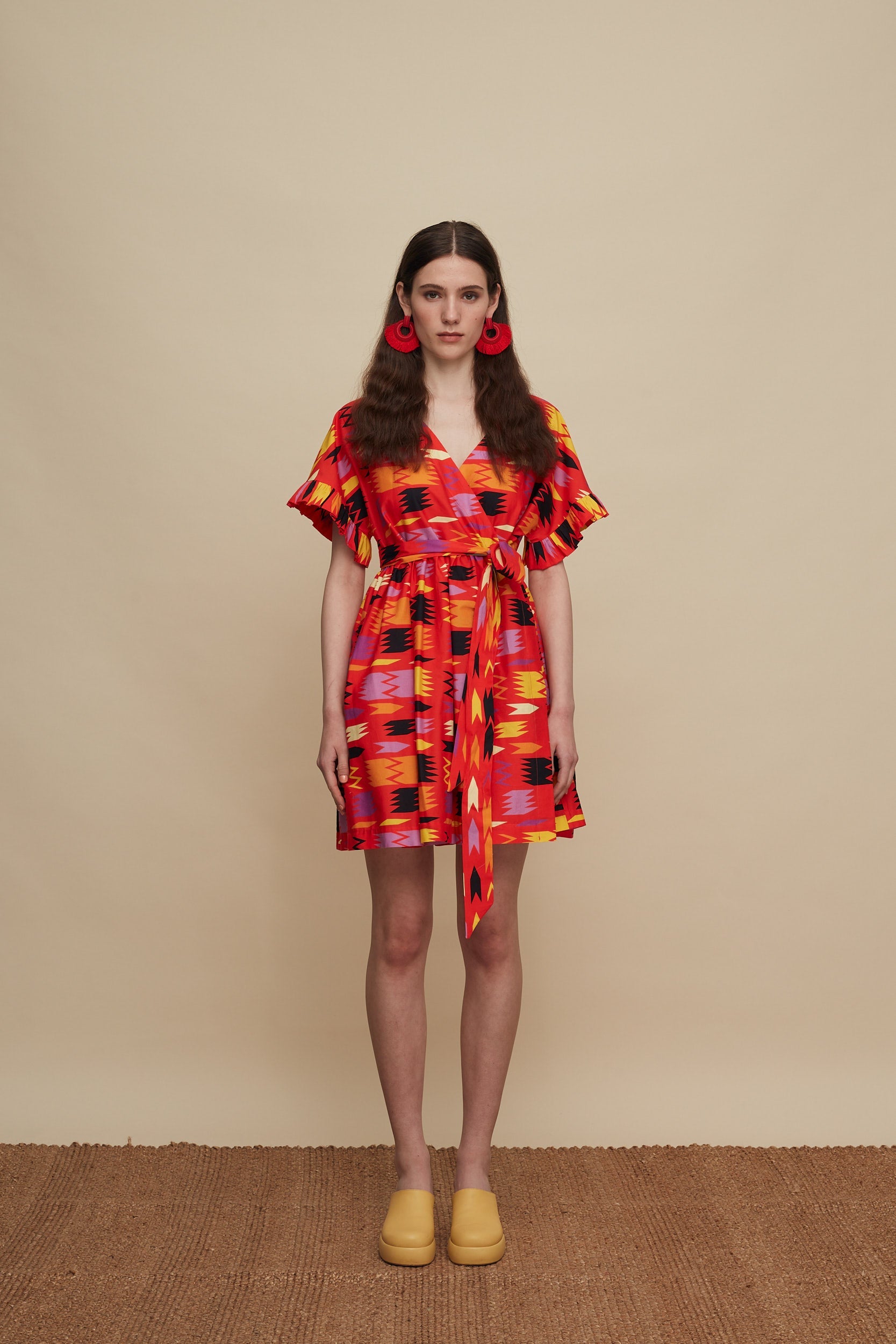 DIKTI MINI DRESS (PATANIA RED PRINT)