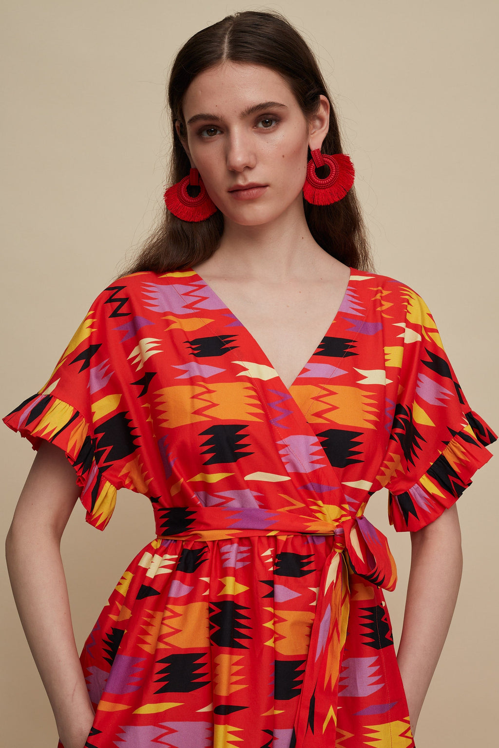 DIKTI MINI DRESS (PATANIA RED PRINT)