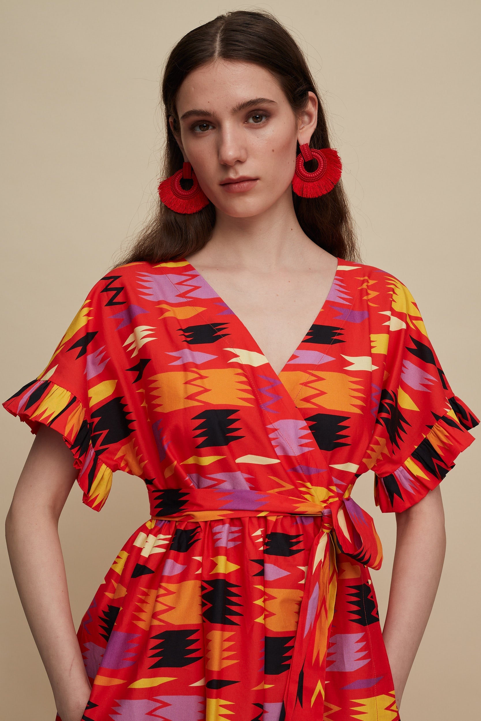 DIKTI MINI DRESS (PATANIA RED PRINT)