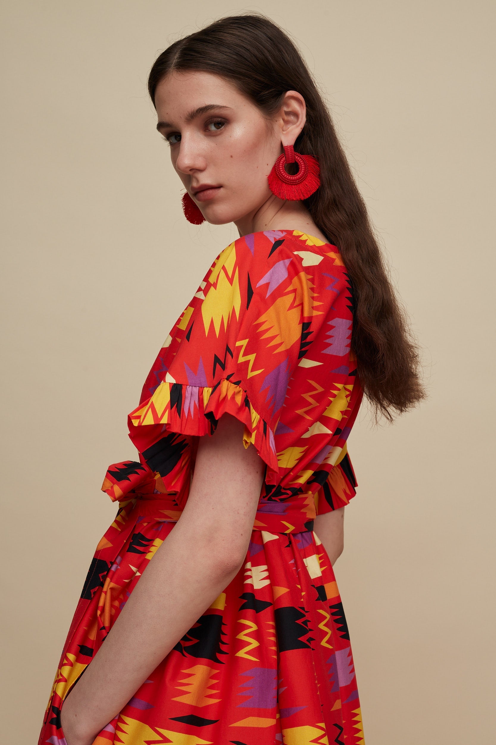 DIKTI MINI DRESS (PATANIA RED PRINT)