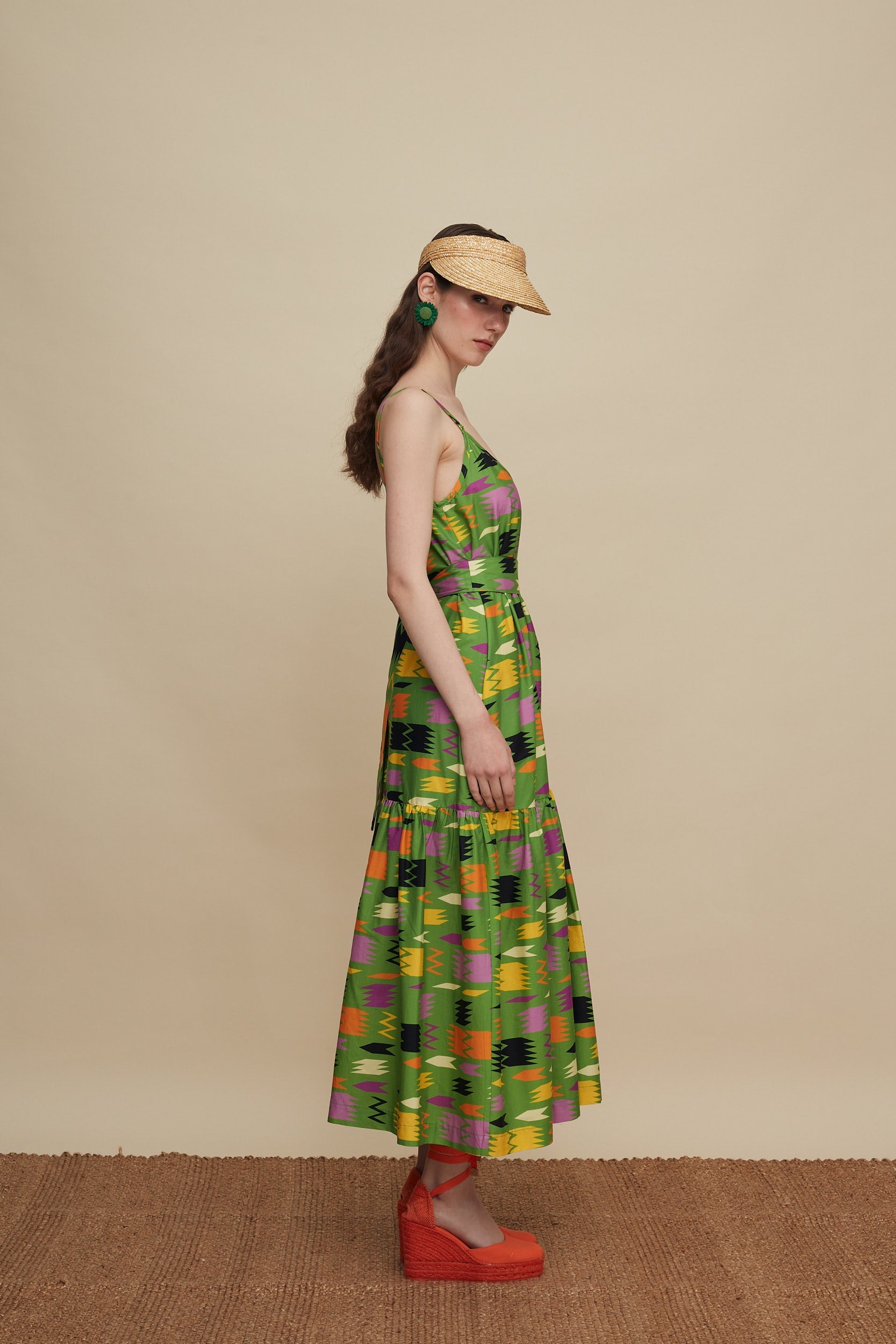 LASITHI MAXI DRESS (PATANIA GREEN PRINT)