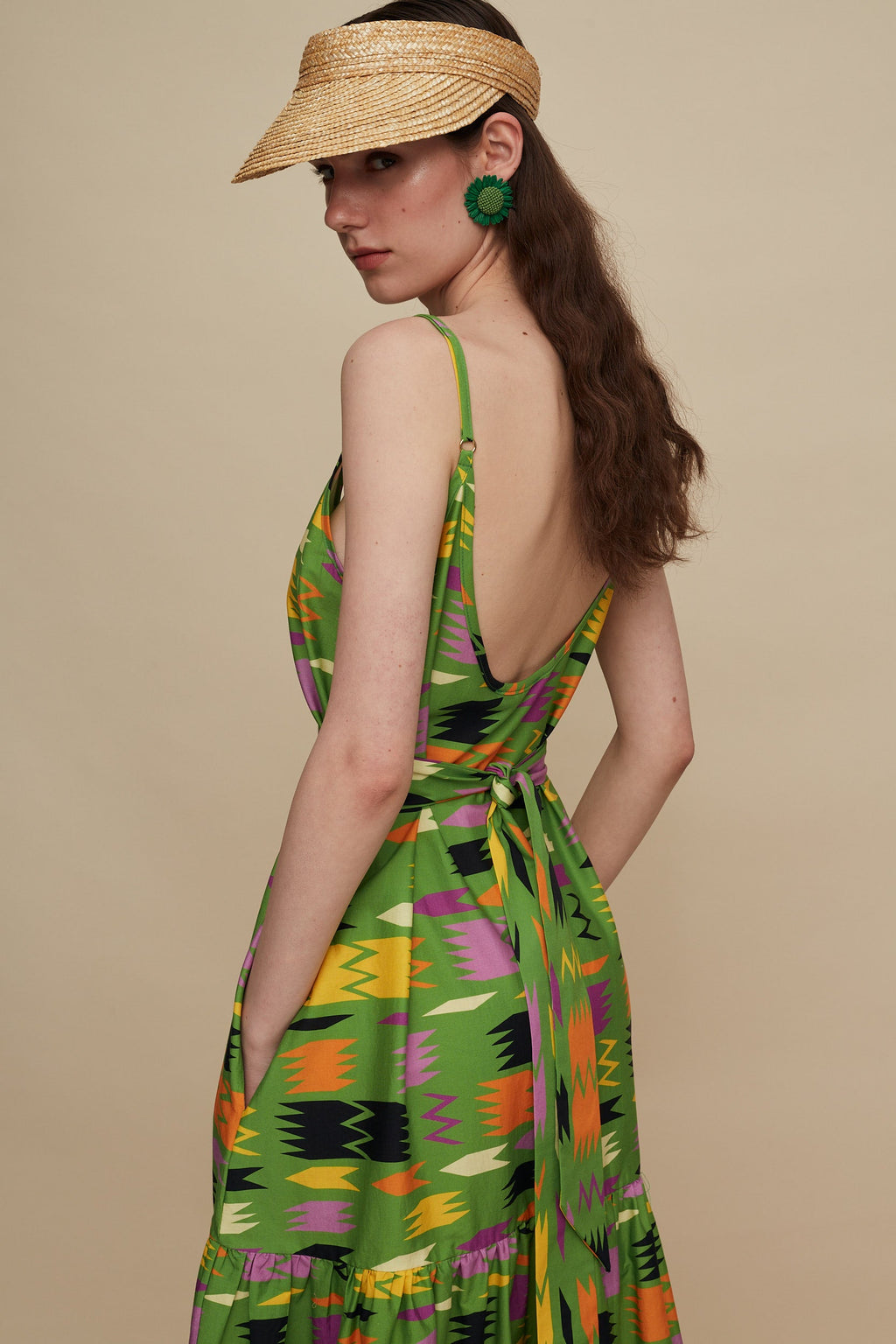 LASITHI MAXI DRESS (PATANIA GREEN PRINT)
