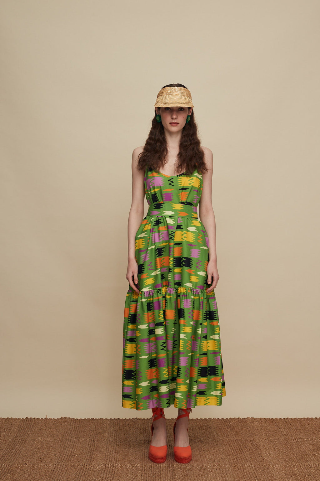 LASITHI MAXI DRESS (PATANIA GREEN PRINT)