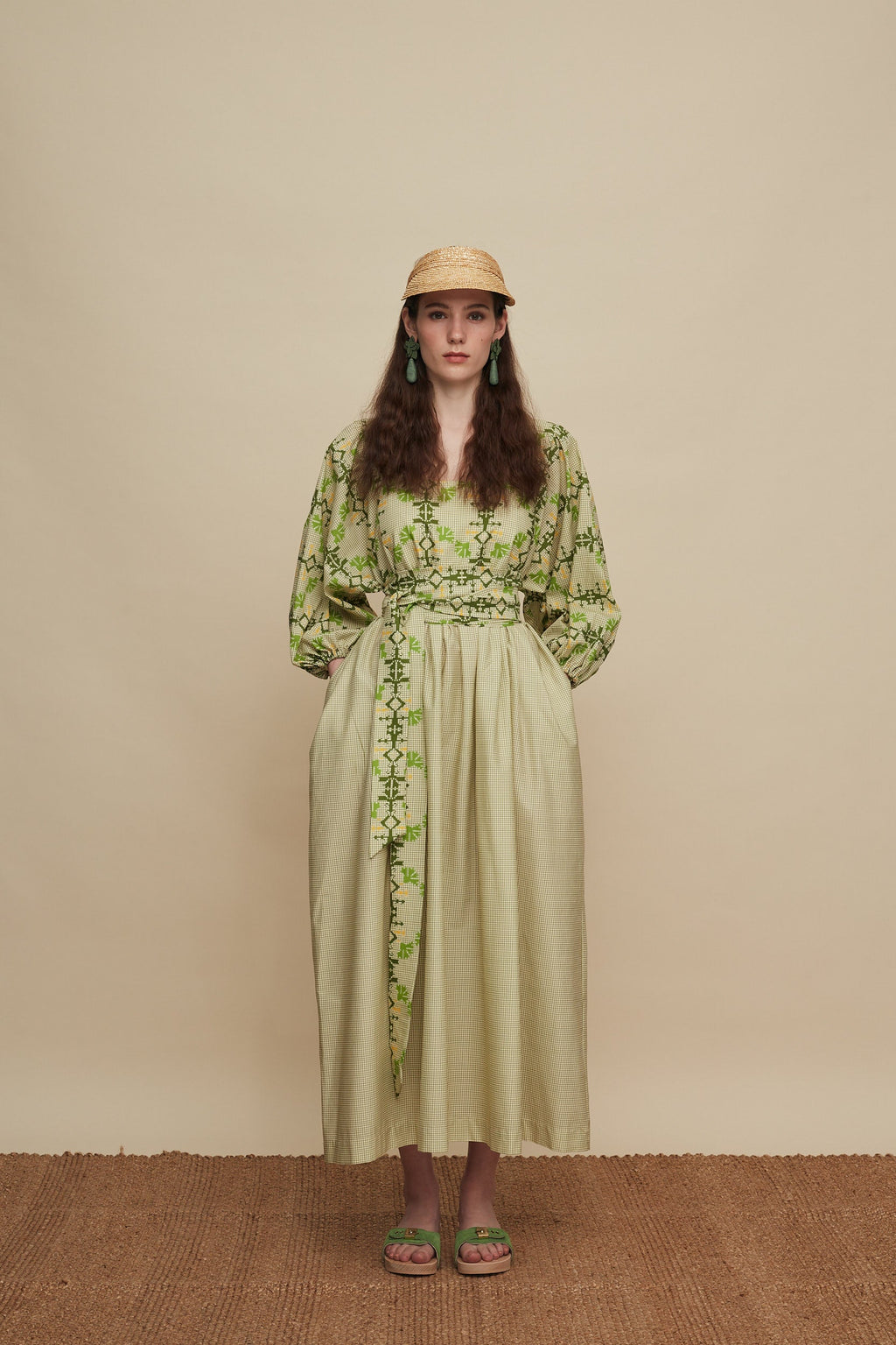 RETHYMNO MAXI DRESS (KOUSKOUSES GREEN PRINT)