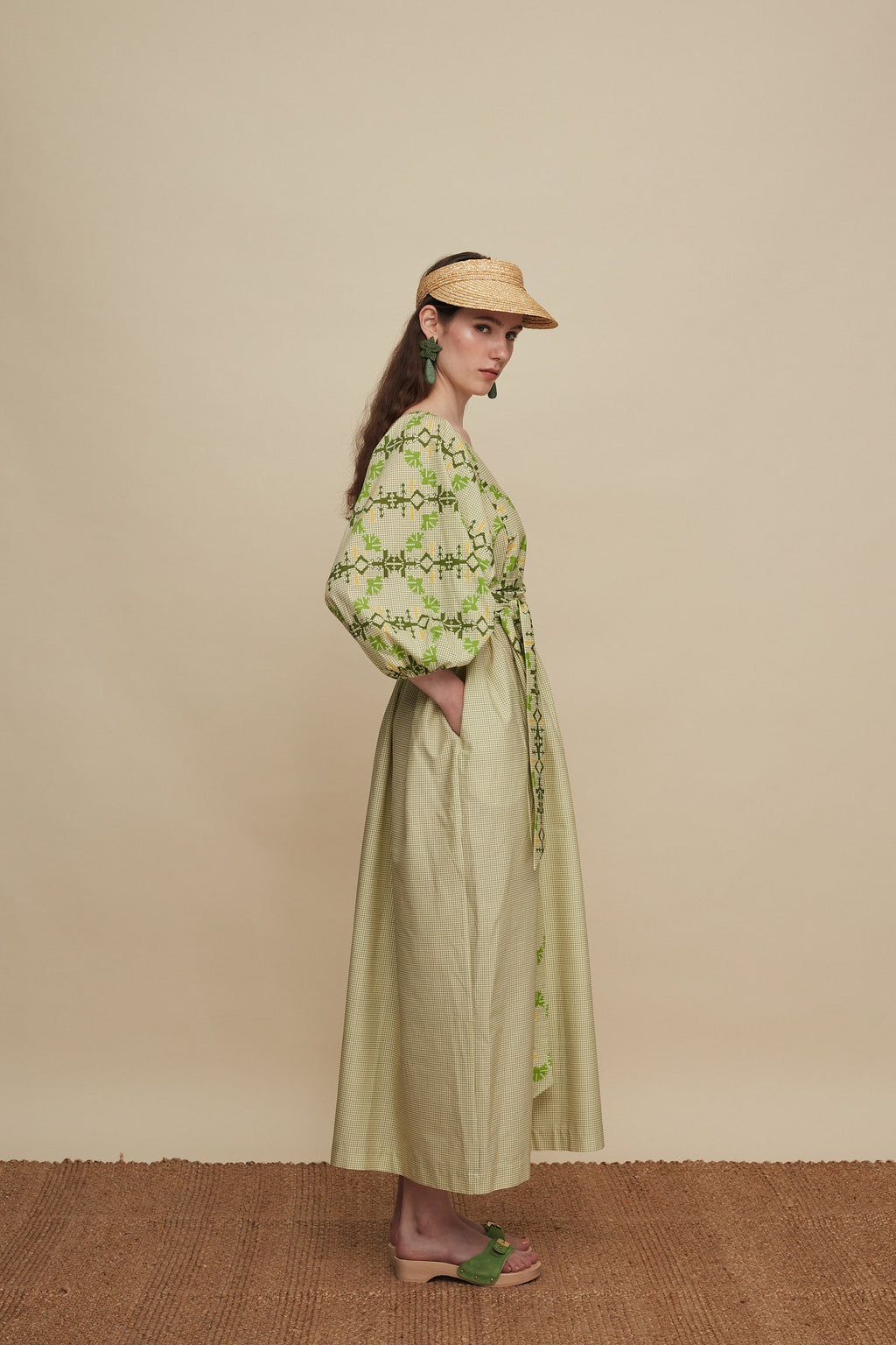 RETHYMNO MAXI DRESS (KOUSKOUSES GREEN PRINT)