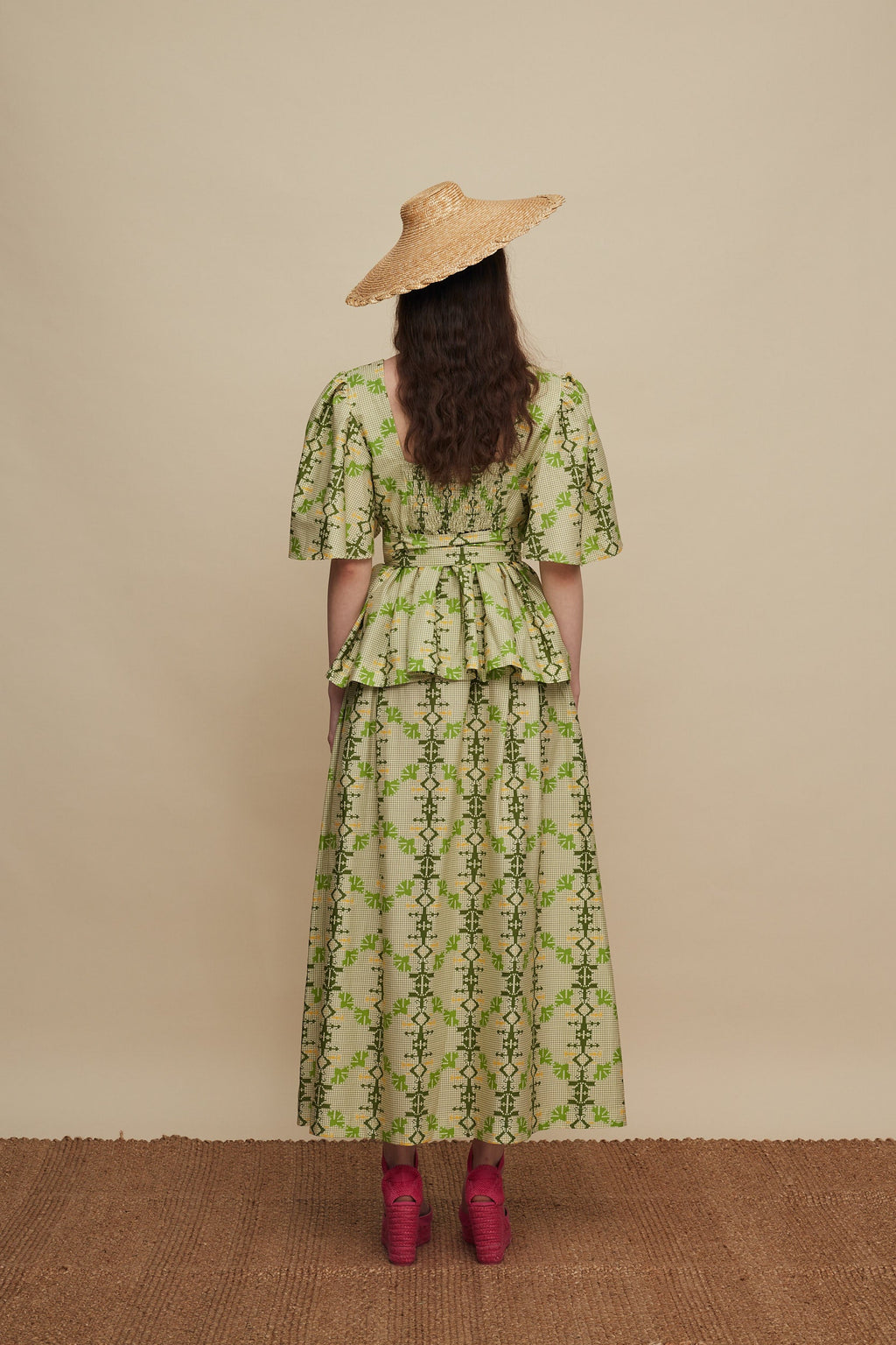 AMNISOS MAXI SKIRT (KOUSKOUSES GREEN PRINT)