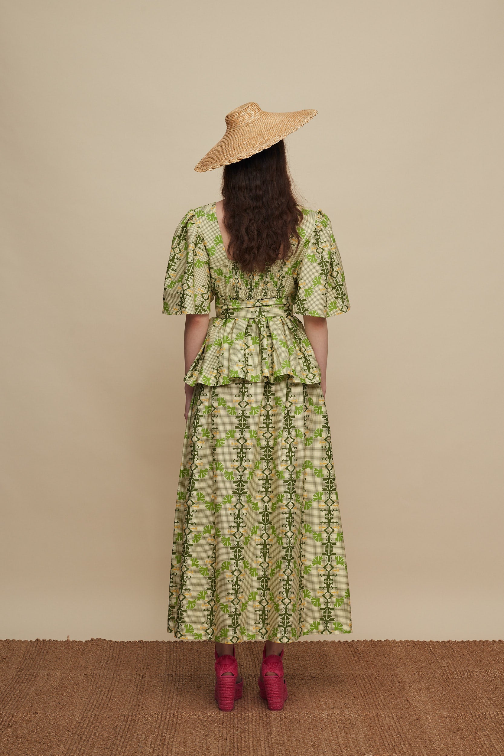 AMNISOS MAXI SKIRT (KOUSKOUSES GREEN PRINT)