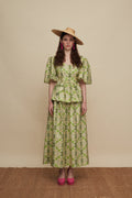 AMNISOS MAXI SKIRT (KOUSKOUSES GREEN PRINT)