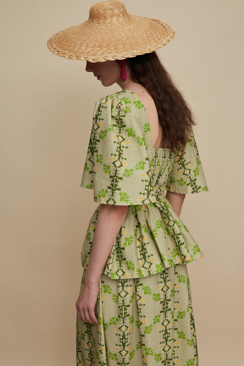 PYRGOS TOP (KOUSKOUSES GREEN PRINT)