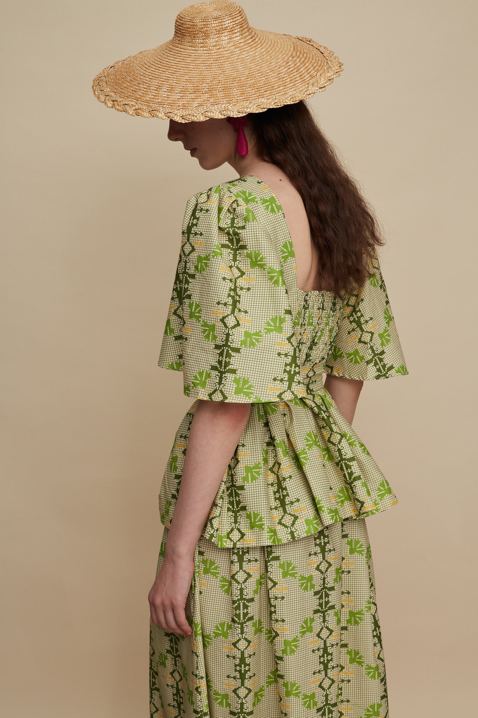 PYRGOS TOP (KOUSKOUSES GREEN PRINT)
