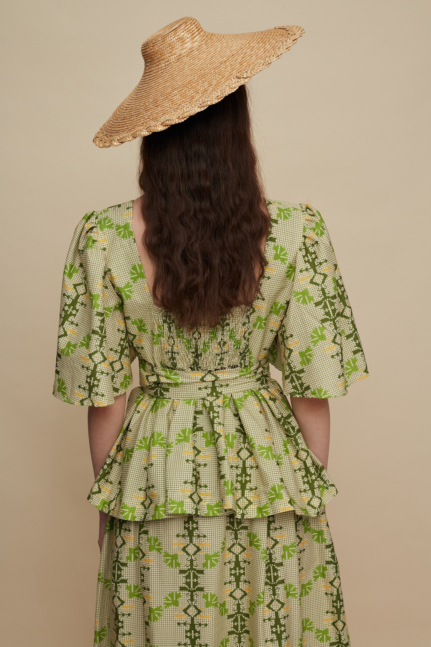 PYRGOS TOP (KOUSKOUSES GREEN PRINT)