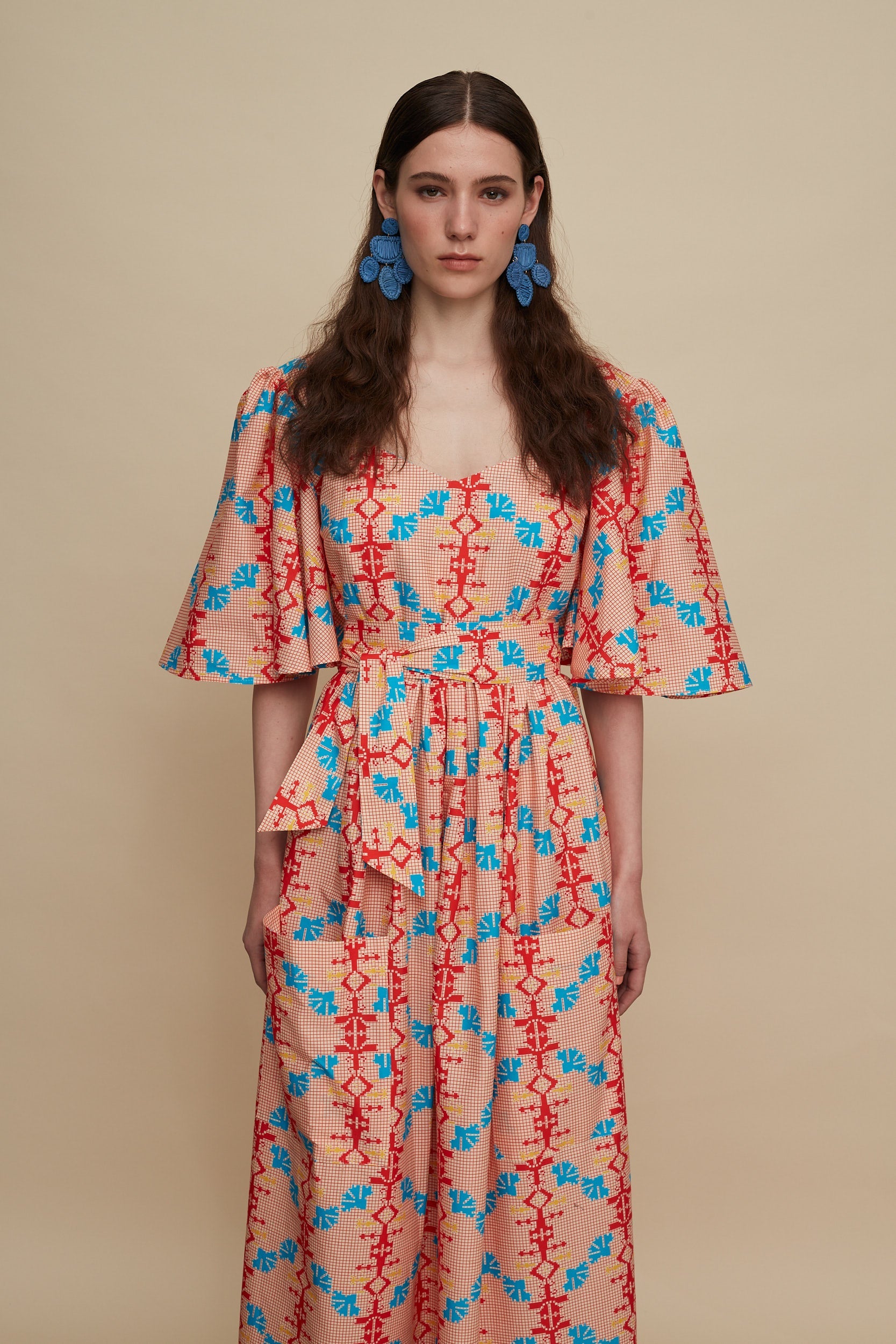 VATOLAKOS MAXI DRESS (KOUSKOUSES RED PRINT)