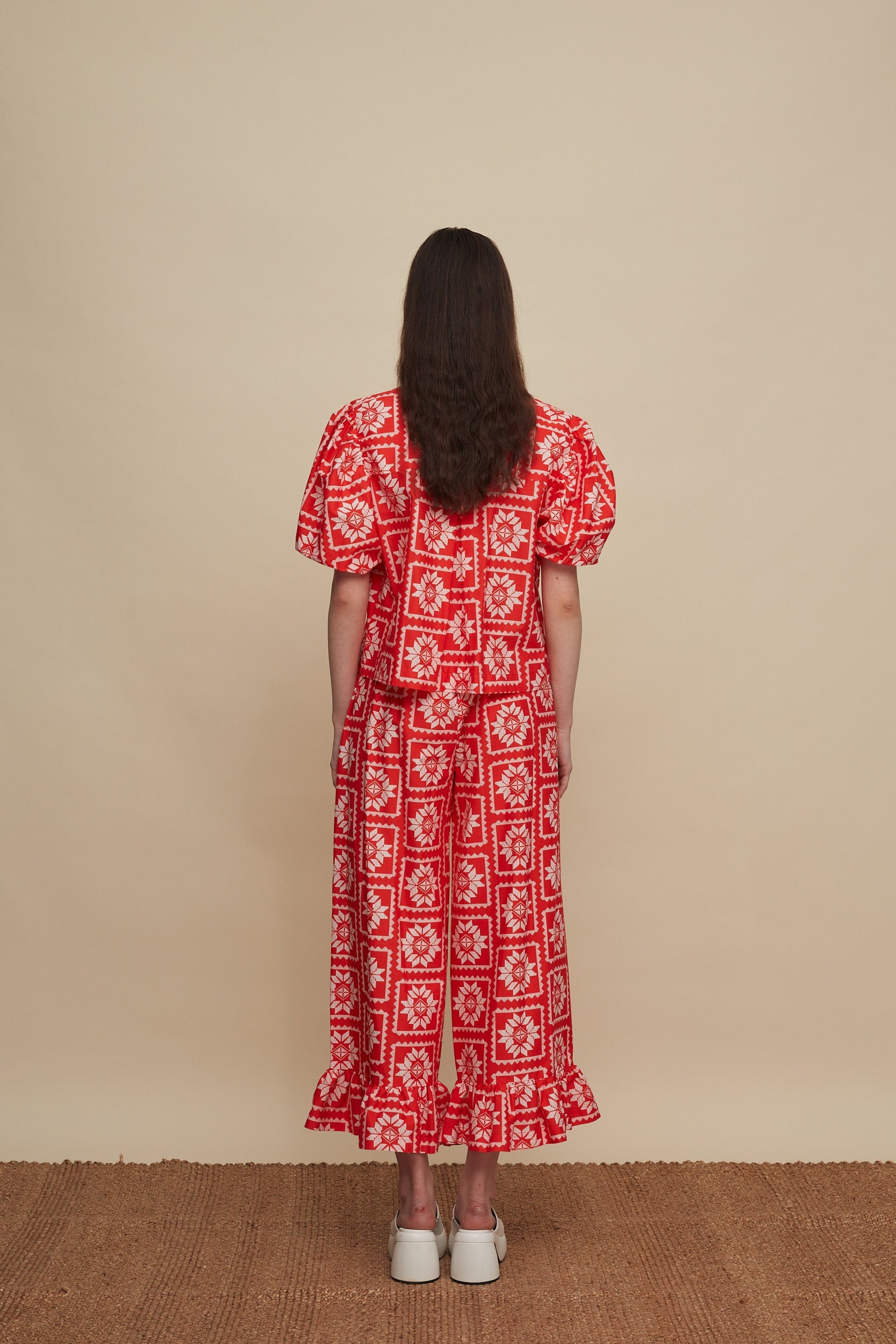 MOURNIA PANTS (VOURIA WHITE/RED PRINT)