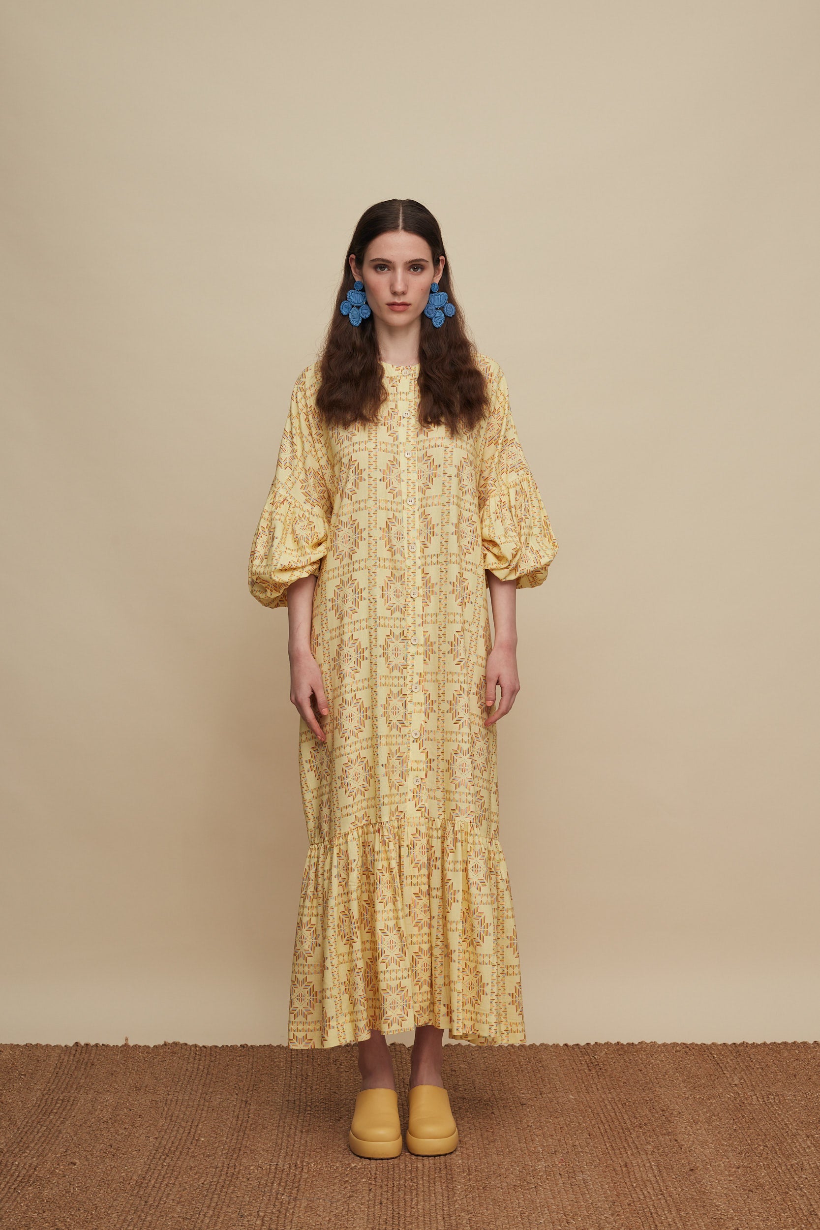 PSILORITIS MAXI DRESS (VOURIA BEIGE PRINT)