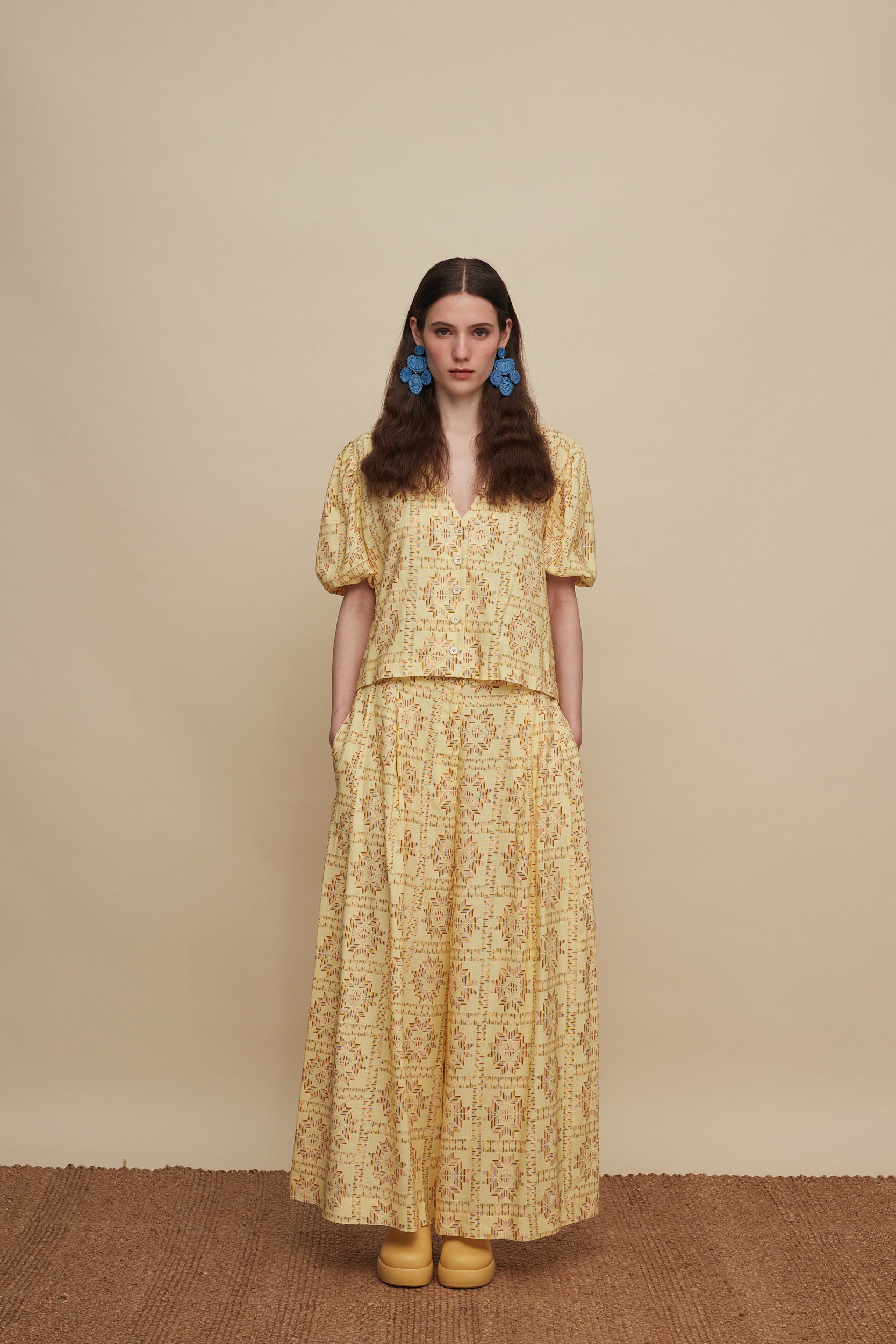 ZONIANA PANTS (VOURIA BEIGE PRINT)