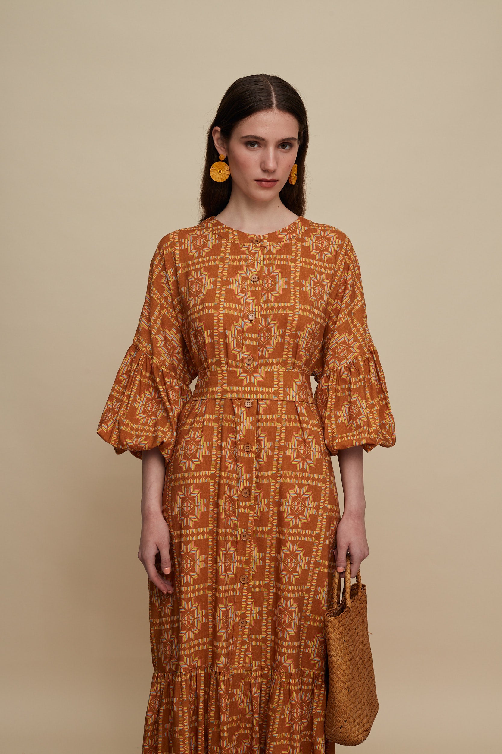 PSILORITIS MAXI DRESS (VOURIA BROWN PRINT)