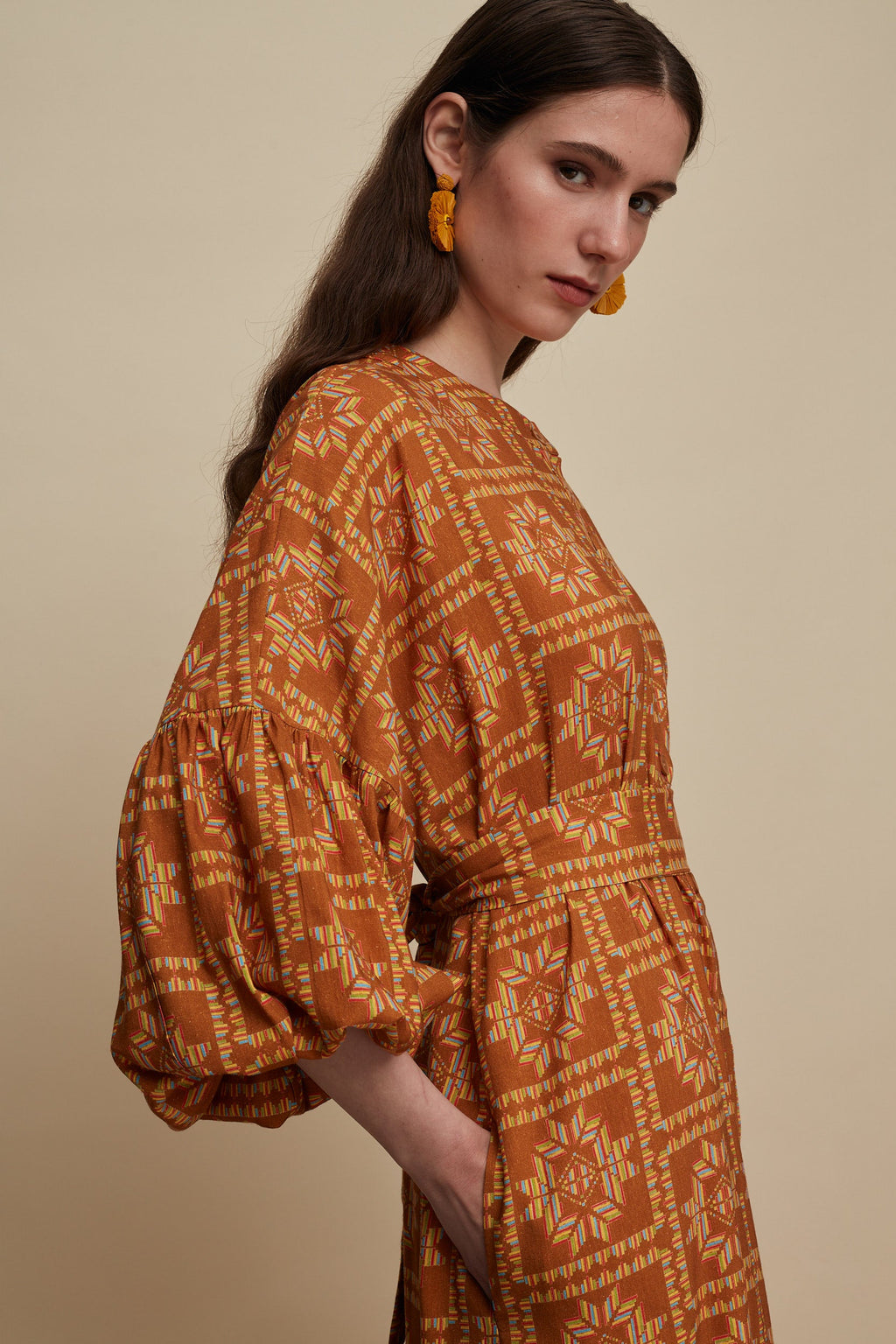 PSILORITIS MAXI DRESS (VOURIA BROWN PRINT)