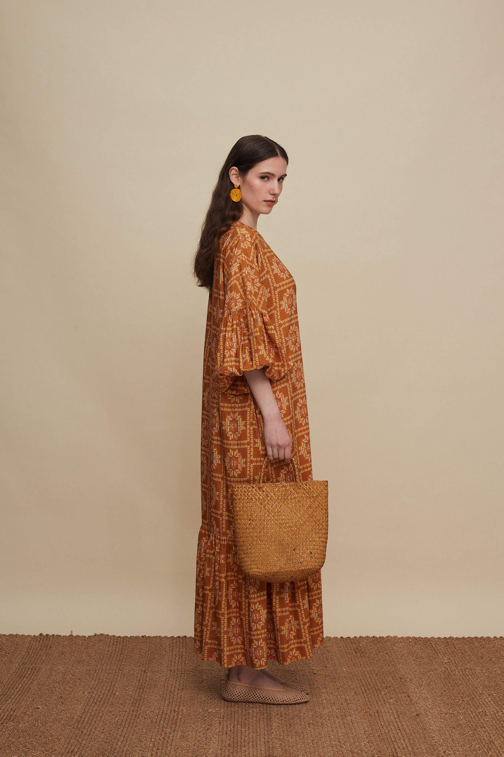 PSILORITIS MAXI DRESS (VOURIA BROWN PRINT)