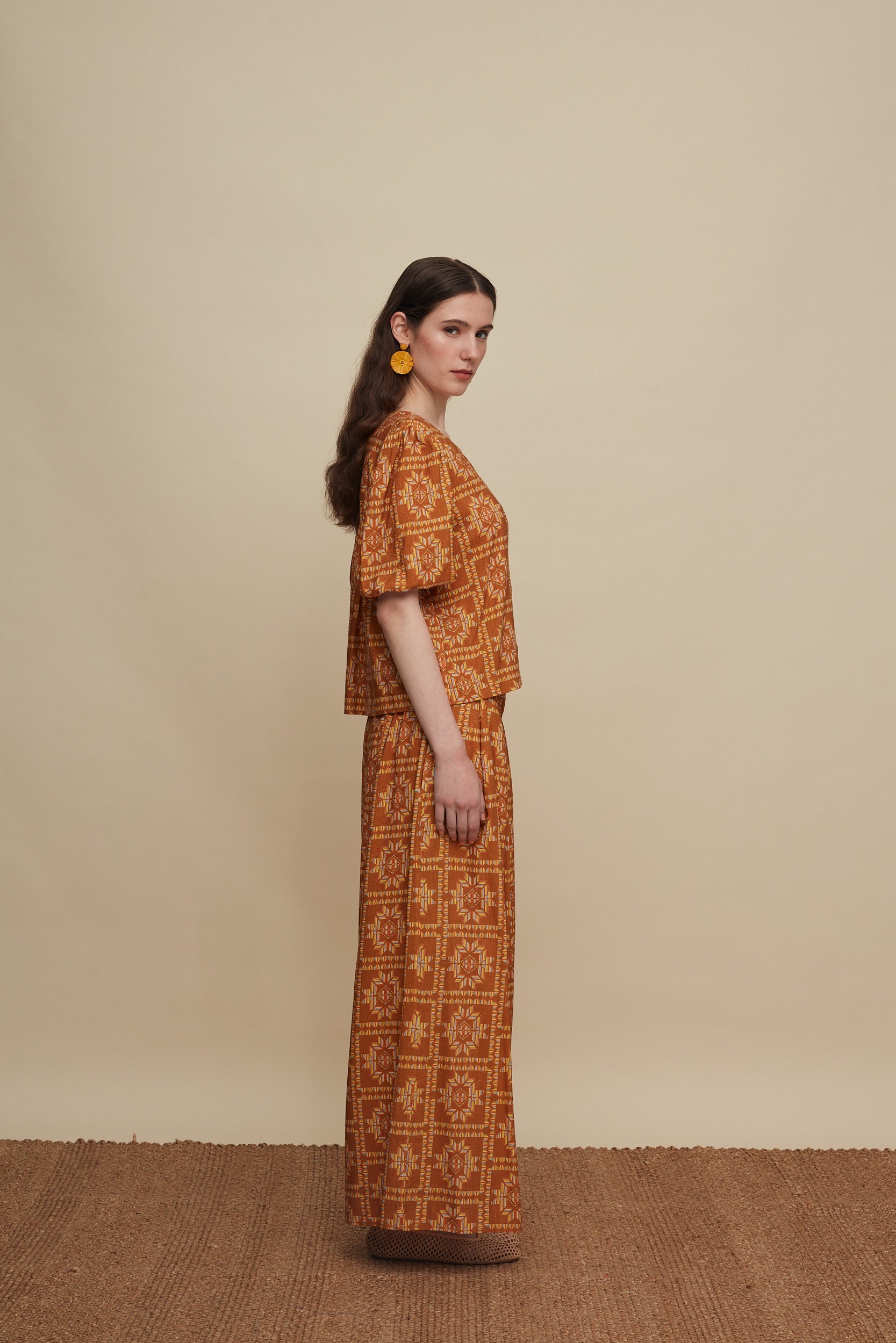 ZONIANA PANTS (VOURIA BROWN PRINT)
