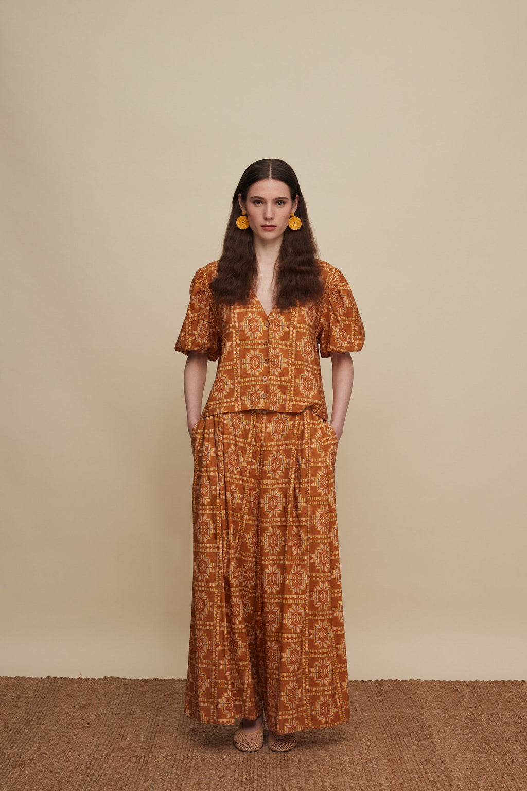 ZONIANA PANTS (VOURIA BROWN PRINT)