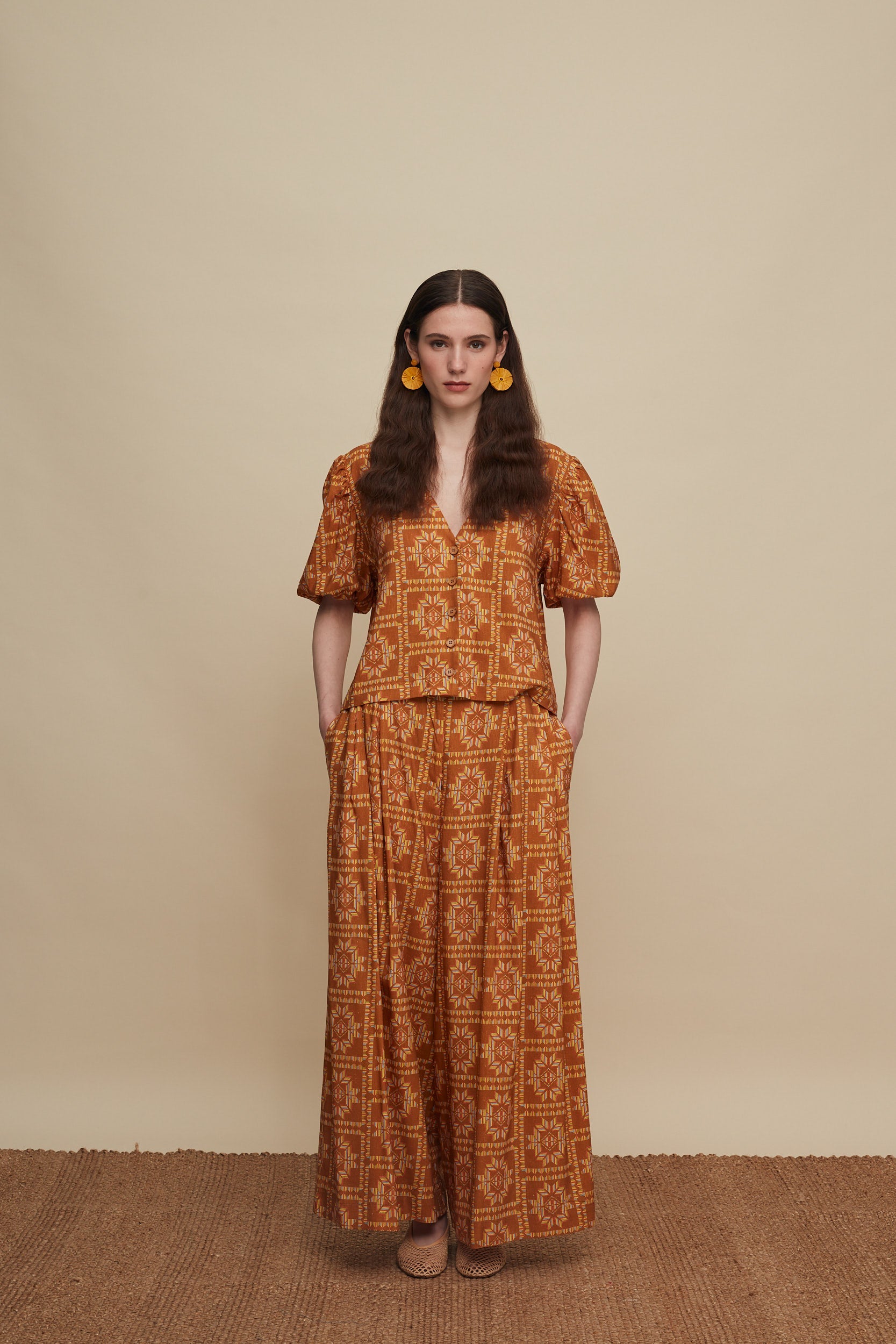 ZONIANA PANTS (VOURIA BROWN PRINT)
