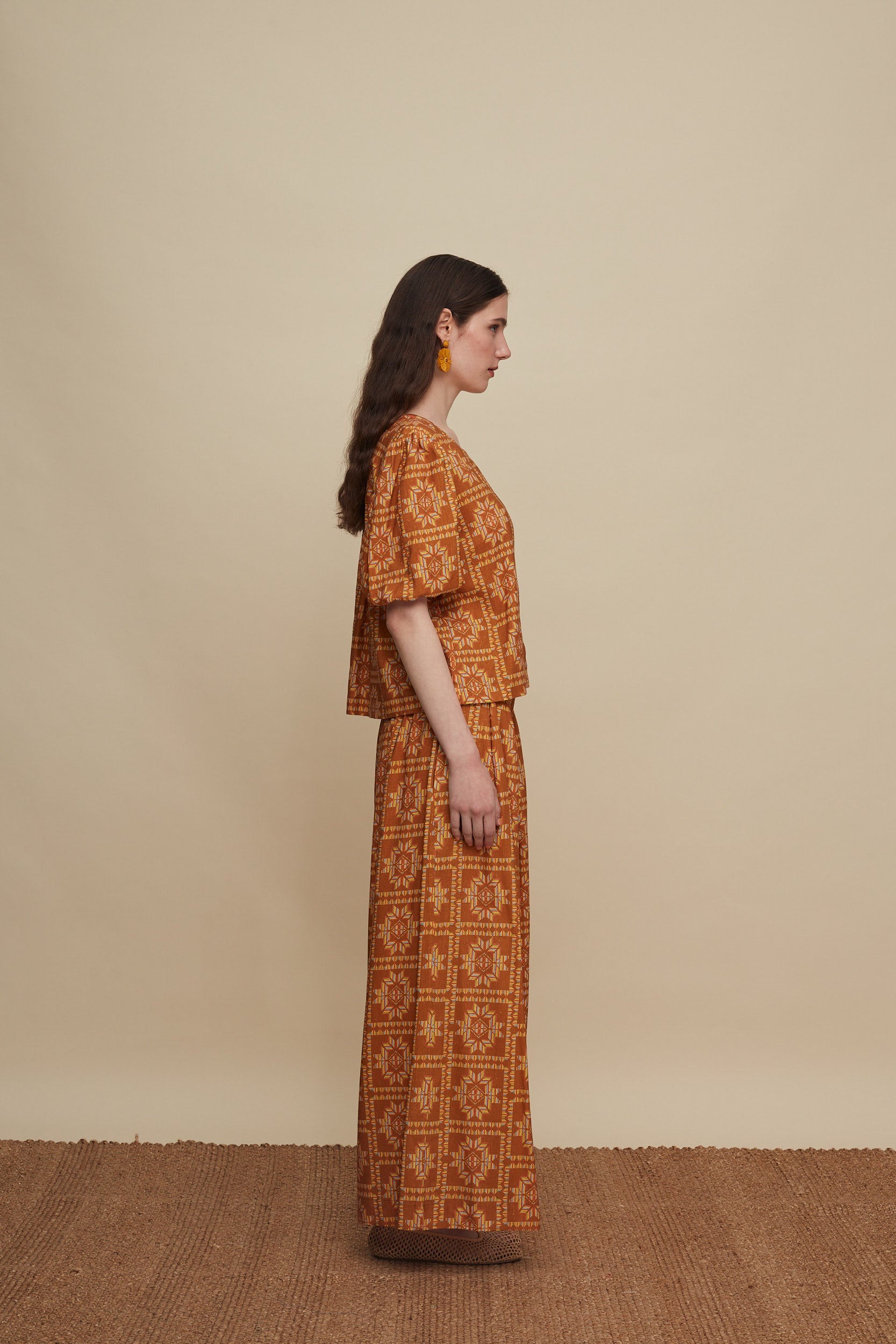 ZONIANA PANTS (VOURIA BROWN PRINT)