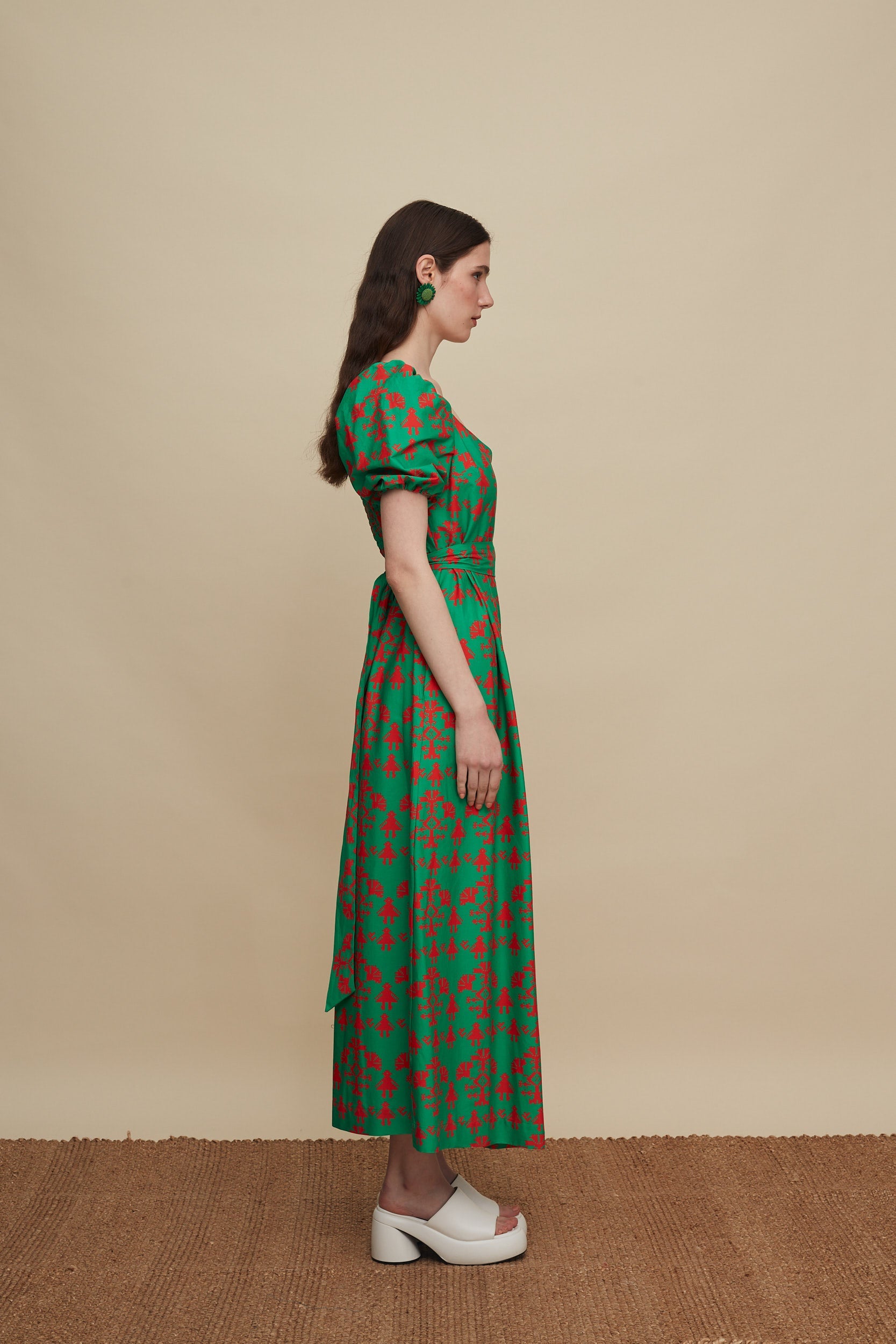 HERAKLEIO MAXI DRESS (PANDA GREEN PRINT)