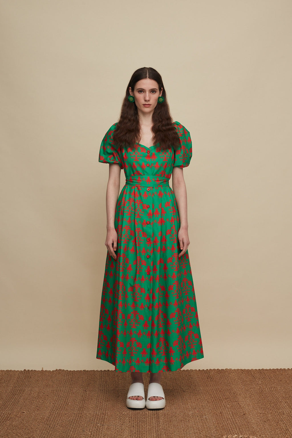 HERAKLEIO MAXI DRESS (PANDA GREEN PRINT)