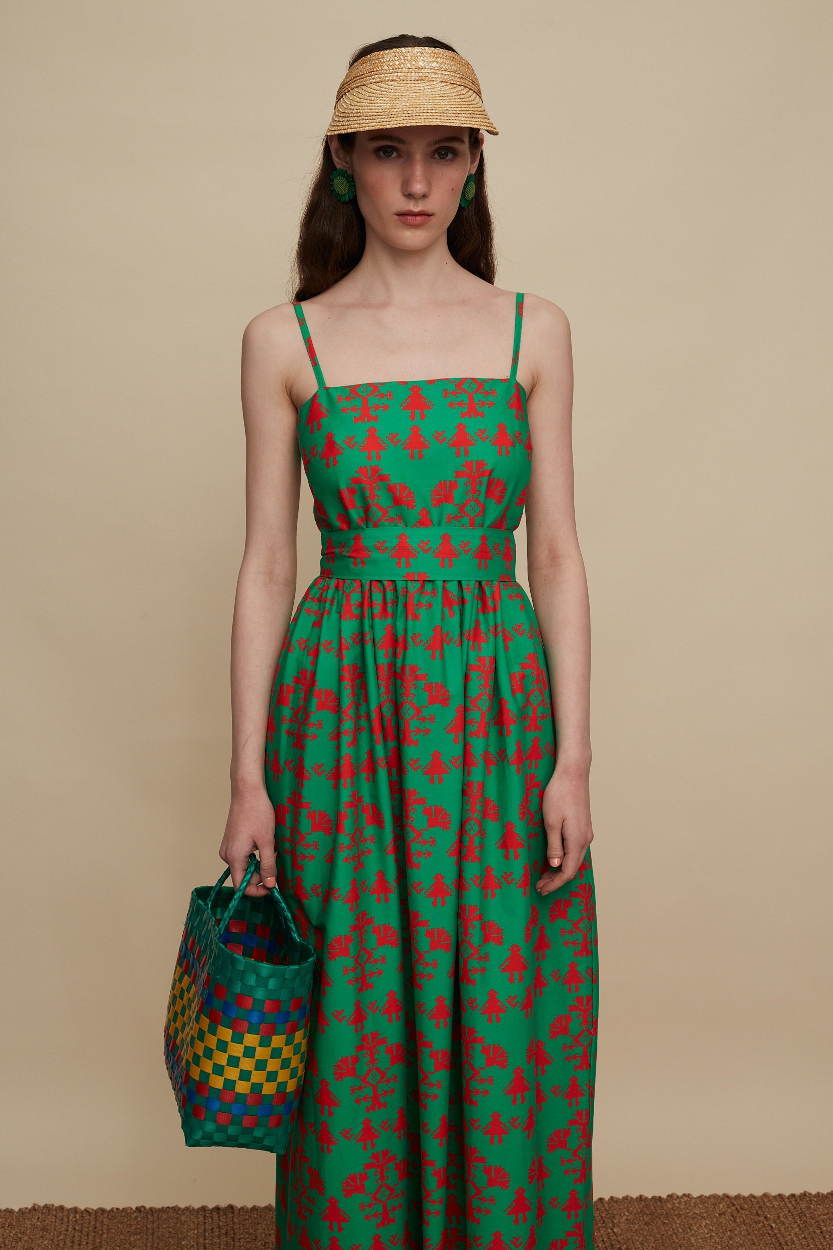 ZAROS MAXI DRESS (PANDA GREEN PRINT)