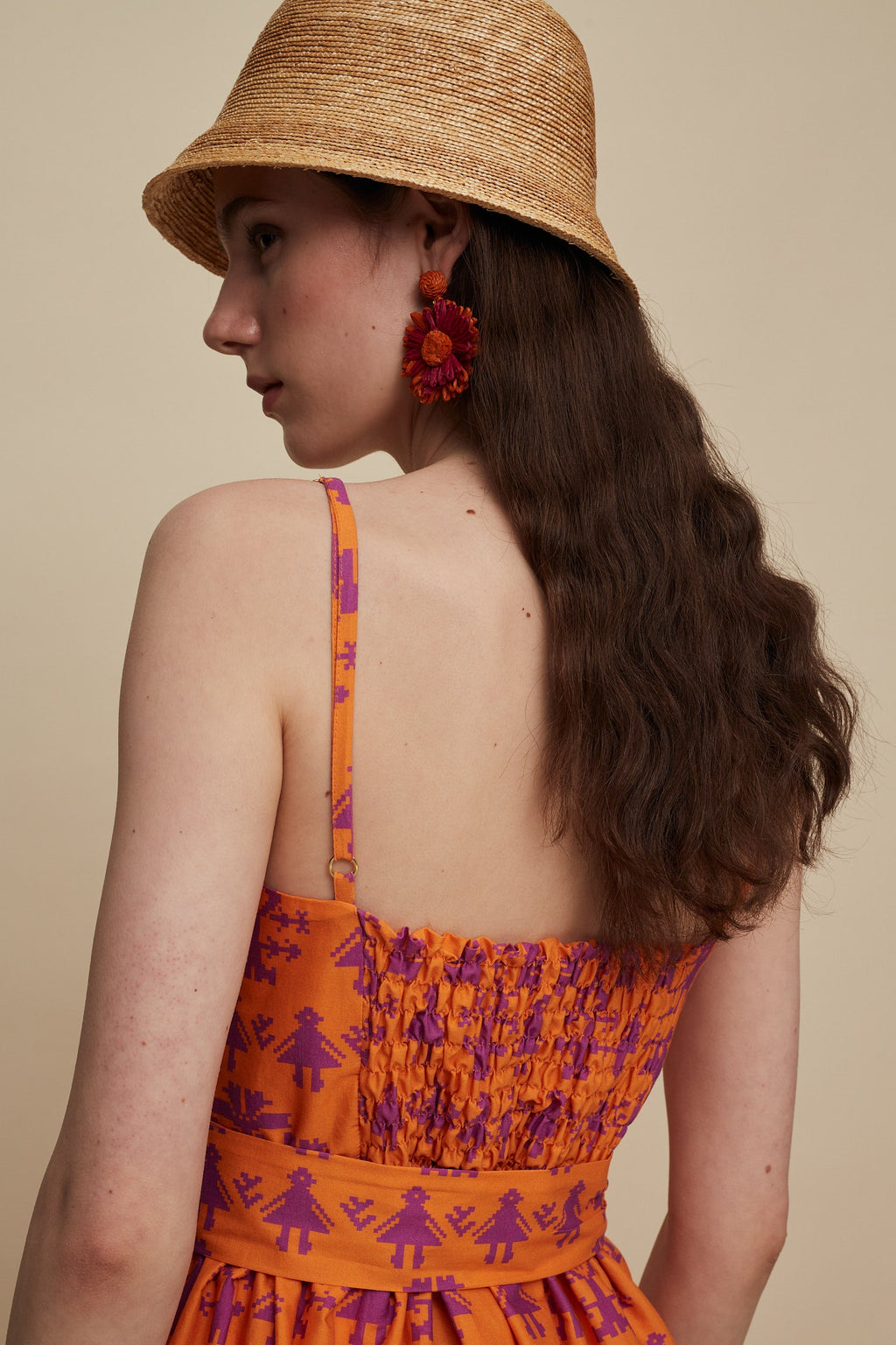 ZAROS MAXI DRESS (PANDA ORANGE PRINT)
