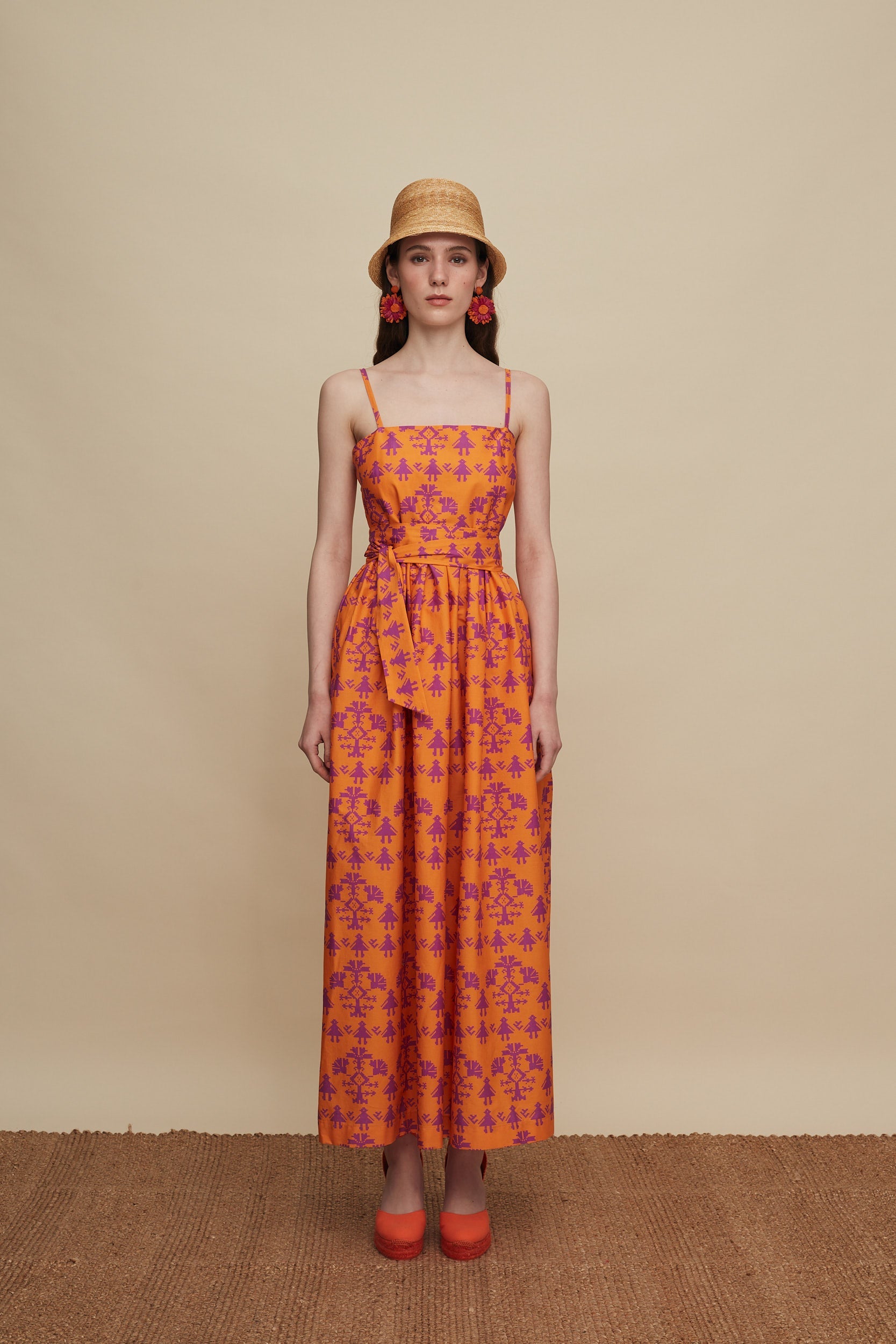 ZAROS MAXI DRESS (PANDA ORANGE PRINT)