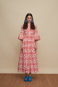 CHANIA MAXI DRESS (BIRDS COMPLEX PRINT)