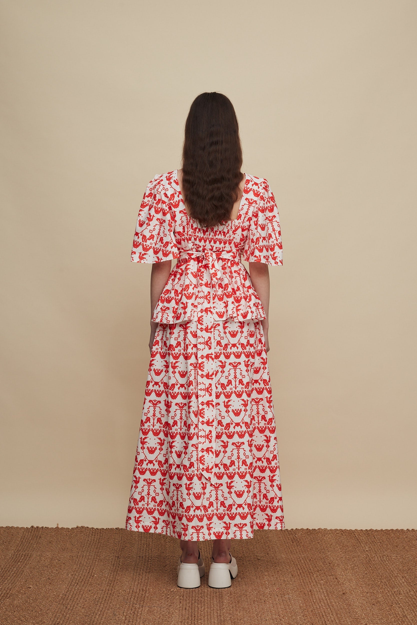 AMNISOS MAXI SKIRT (BIRDS COMPLEX PRINT)